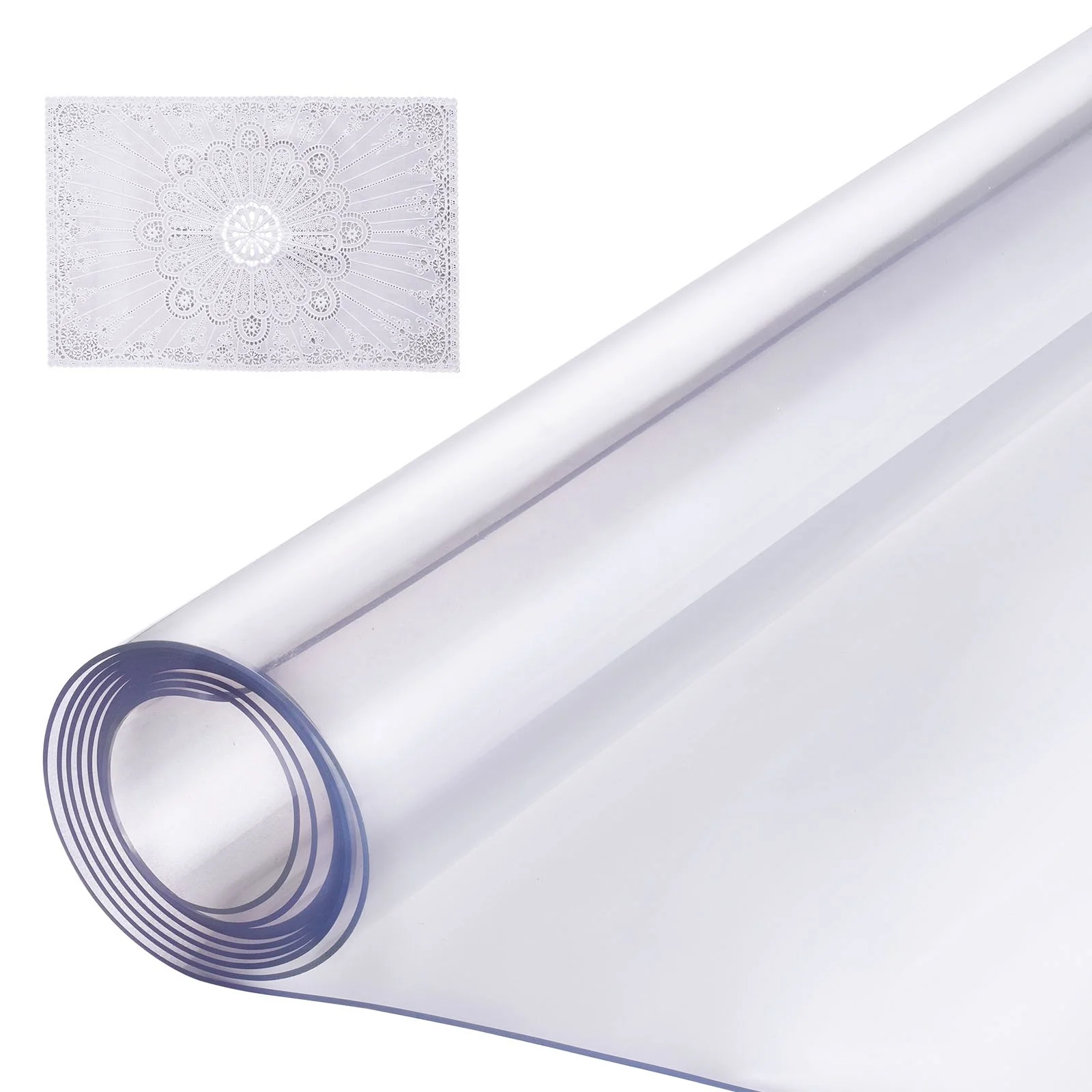 Plastic Table Cover, 42 x 96 Inch 1.5 mm Thick Clear Table Protector, Rectangle PVC Desk Mat, Waterproof & Easy Cleaning Desk Pad Tablecloth, for Office Dresser Dining Room Table Night Stand