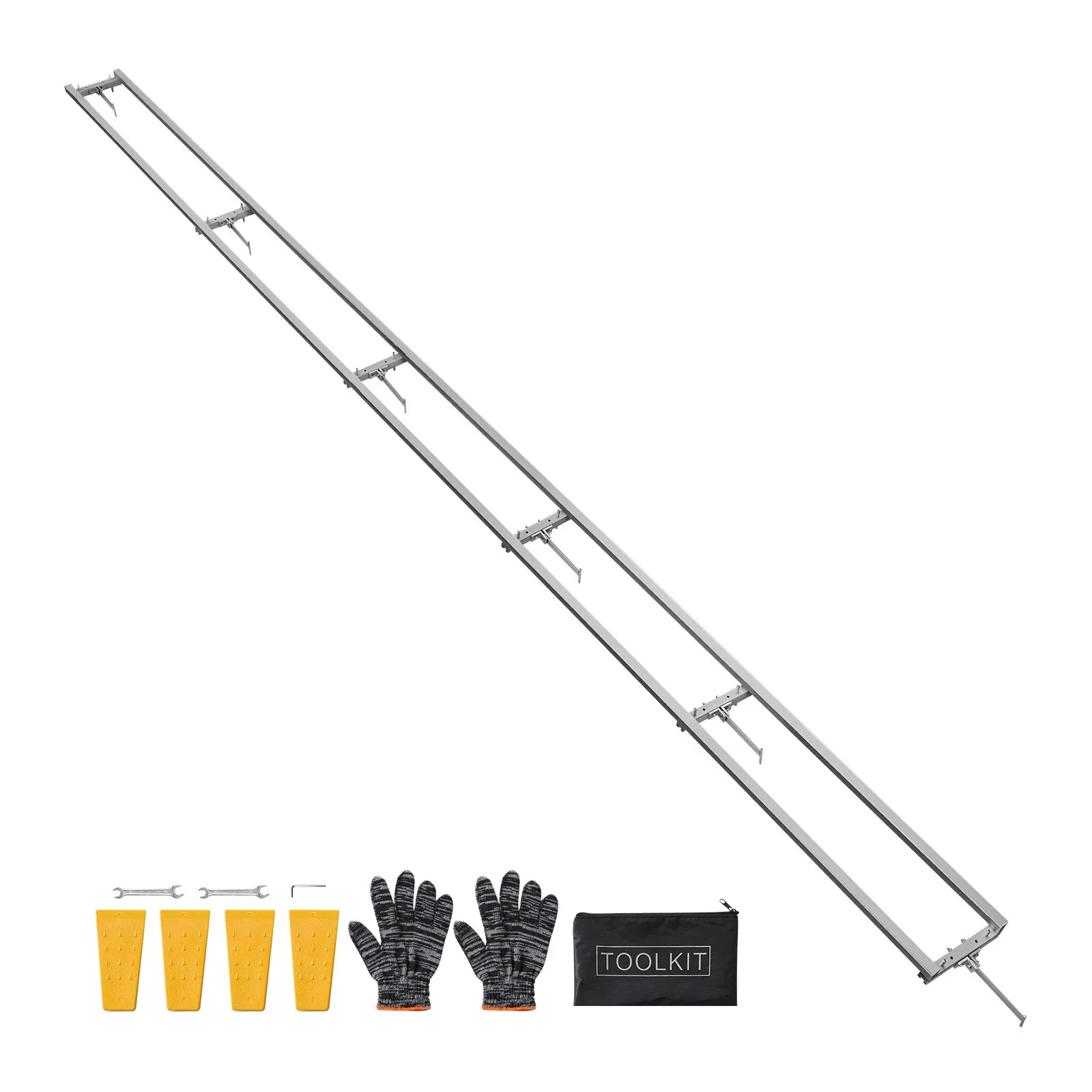 Rail Mill Guide System, 15 ft 6 Crossbar Chainsaw Mill Kits, Aluminum Saw Milling Rails System Works with Chainsaw, 4 Wedges, Adjustable Rail Milling Guide Kit for Builders Woodworkers