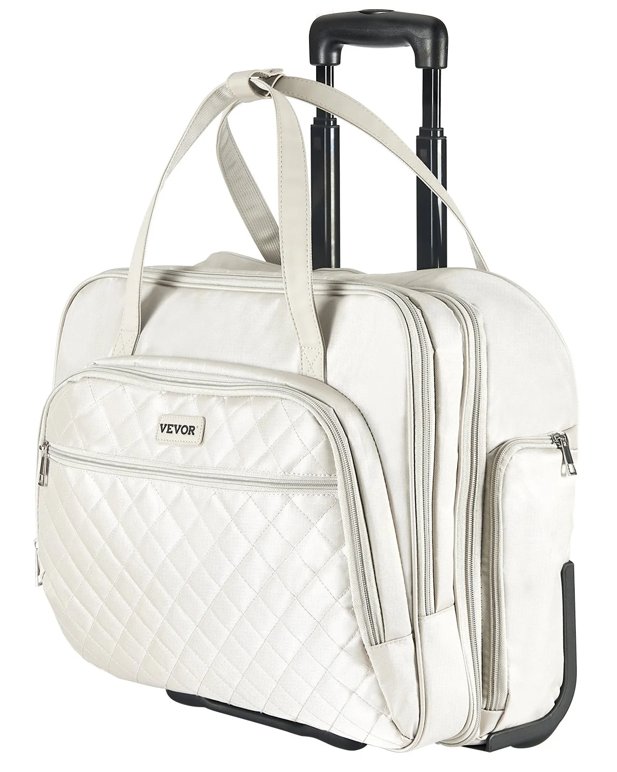 Rolling Laptop Bag, Fits Up to 15.6 Inch Laptop, Wheeled Briefcase, Roller Computer Tote Bag with 2 Fixed Wheels & Telescoping Handle, Laptop Case for Work Travel Business Office, Women Men