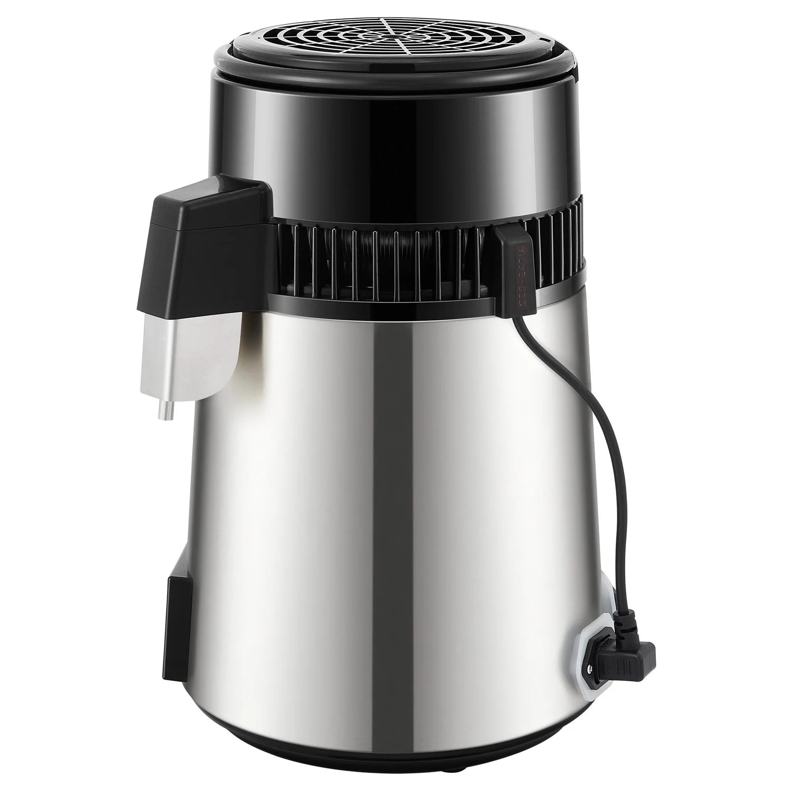 1.1 Gal Water Distiller, 0.3 Gal/H, 750W Distilled Water Maker Machine 0-99H Timing Set Temp Display, 304 Stainless Steel Countertop Distiller Glass Carafe Cleaning Powder 3 Carbon Packs, Silver - Image 7