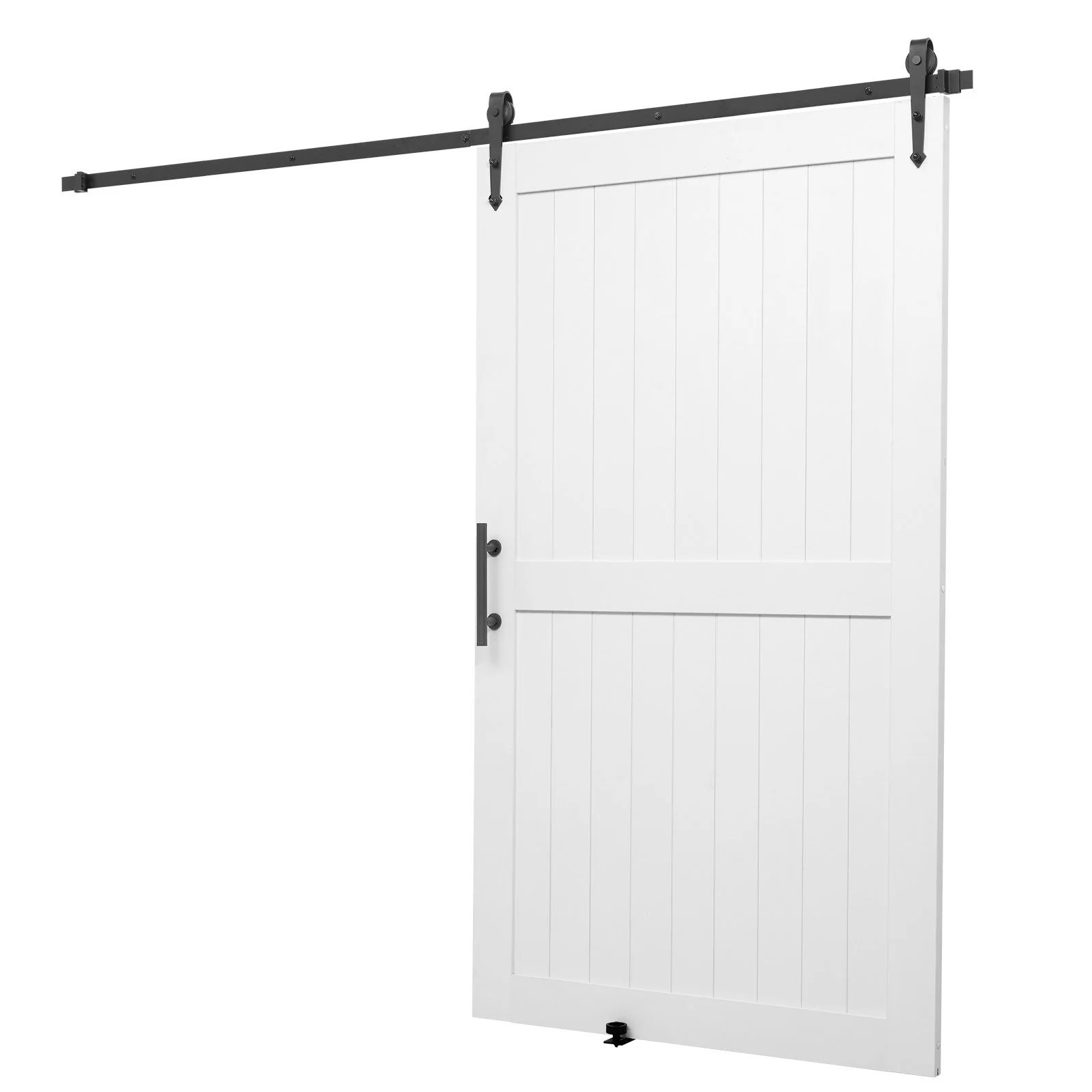Sliding Barn Door, 48 x 84 inch, High-Strength MDF Panel, Barn Door with Hardware Kit, Water-Proof PVC Surface, Easy to Install, H-Frame, Smoothly and Quietly Sliding for Living Room, Bathroom - Image 5