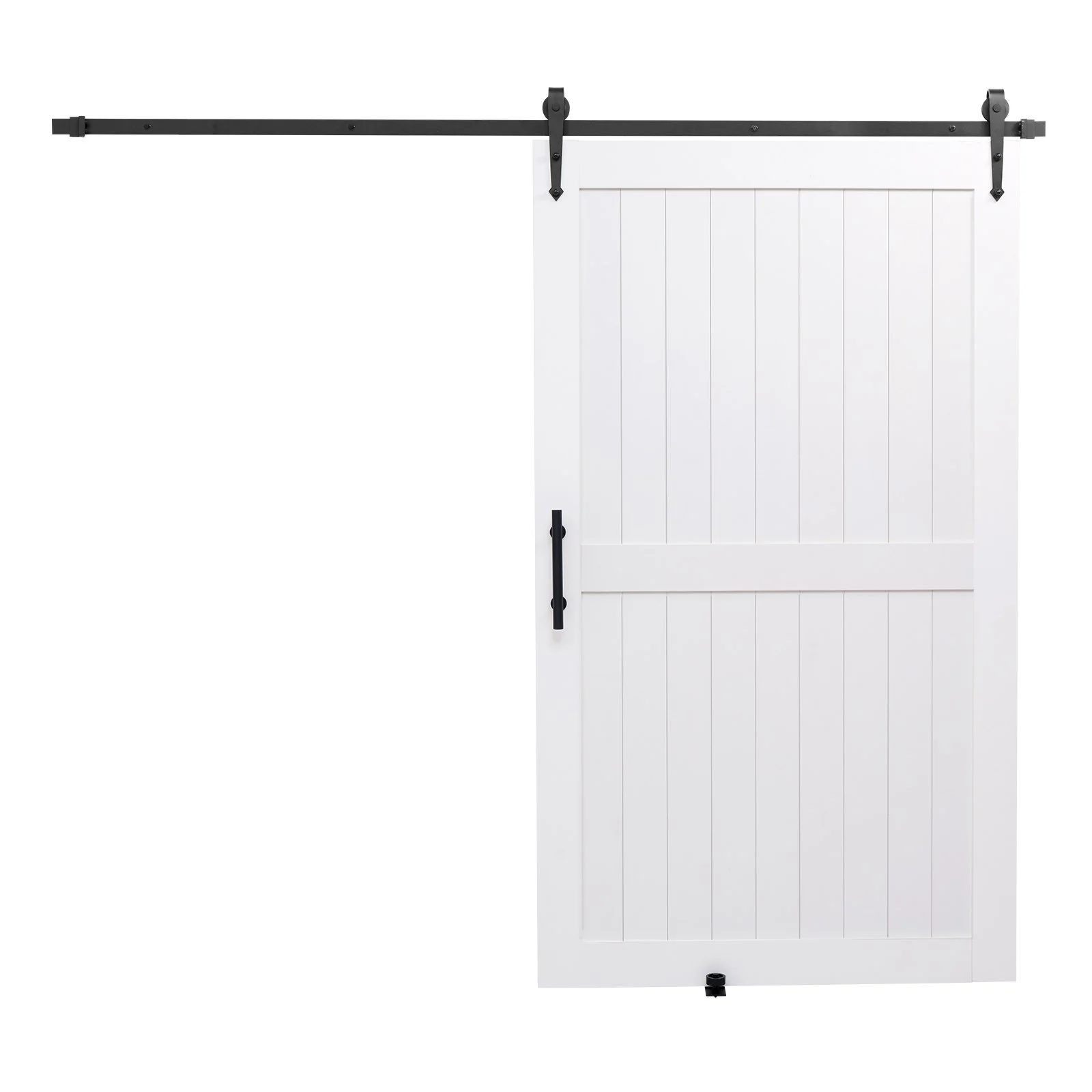 Sliding Barn Door, 48 x 84 inch, High-Strength MDF Panel, Barn Door with Hardware Kit, Water-Proof PVC Surface, Easy to Install, H-Frame, Smoothly and Quietly Sliding for Living Room, Bathroom - Image 3