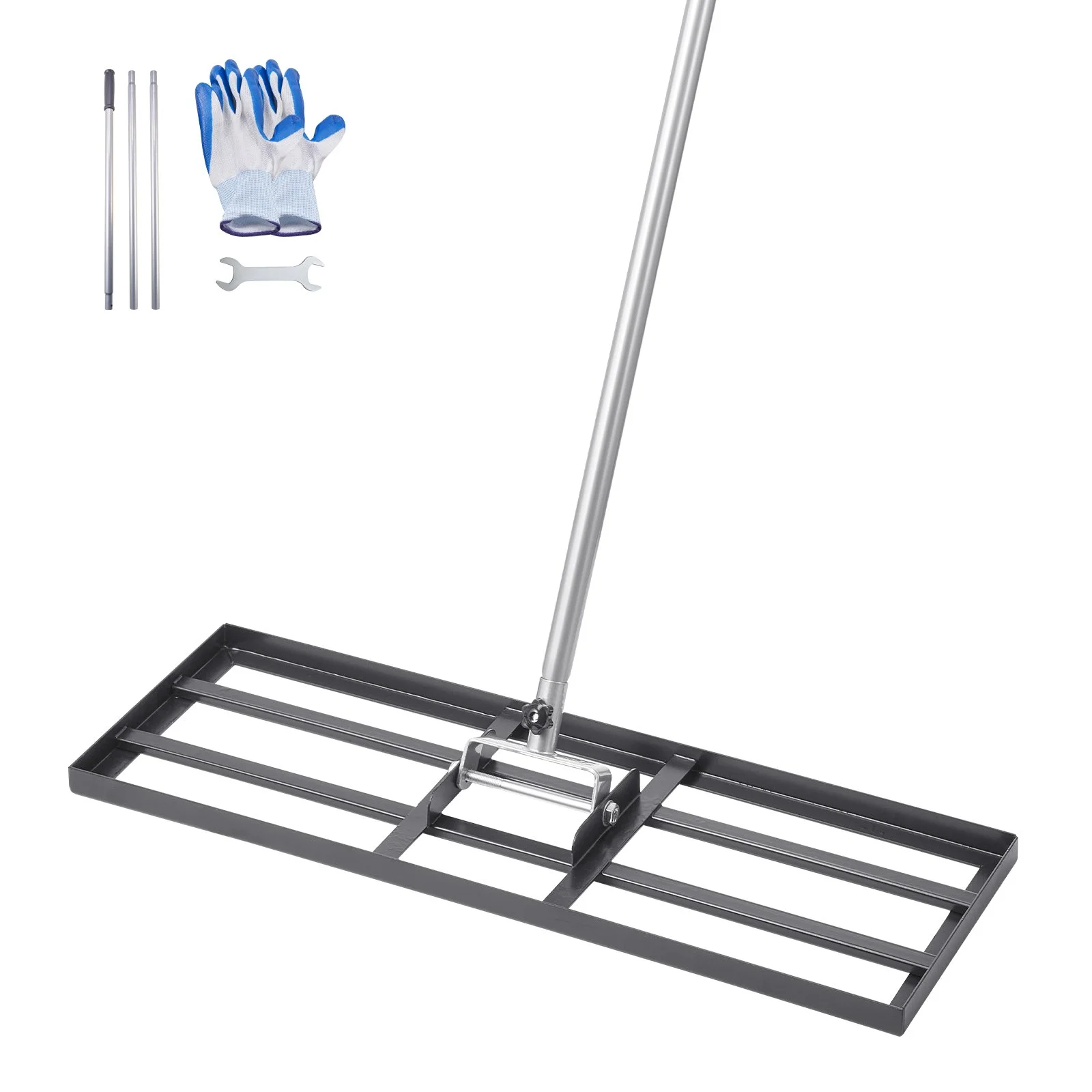 Lawn Leveling Rake, Lawn Leveler with 83.9 in Handle, 30x10 in Ground Plate, Rust-Resistant Carbon Steel Soil Leveler, 3 Heights Adjustable, Effort Saving Lawn Leveling Tool for Yard Golf Court