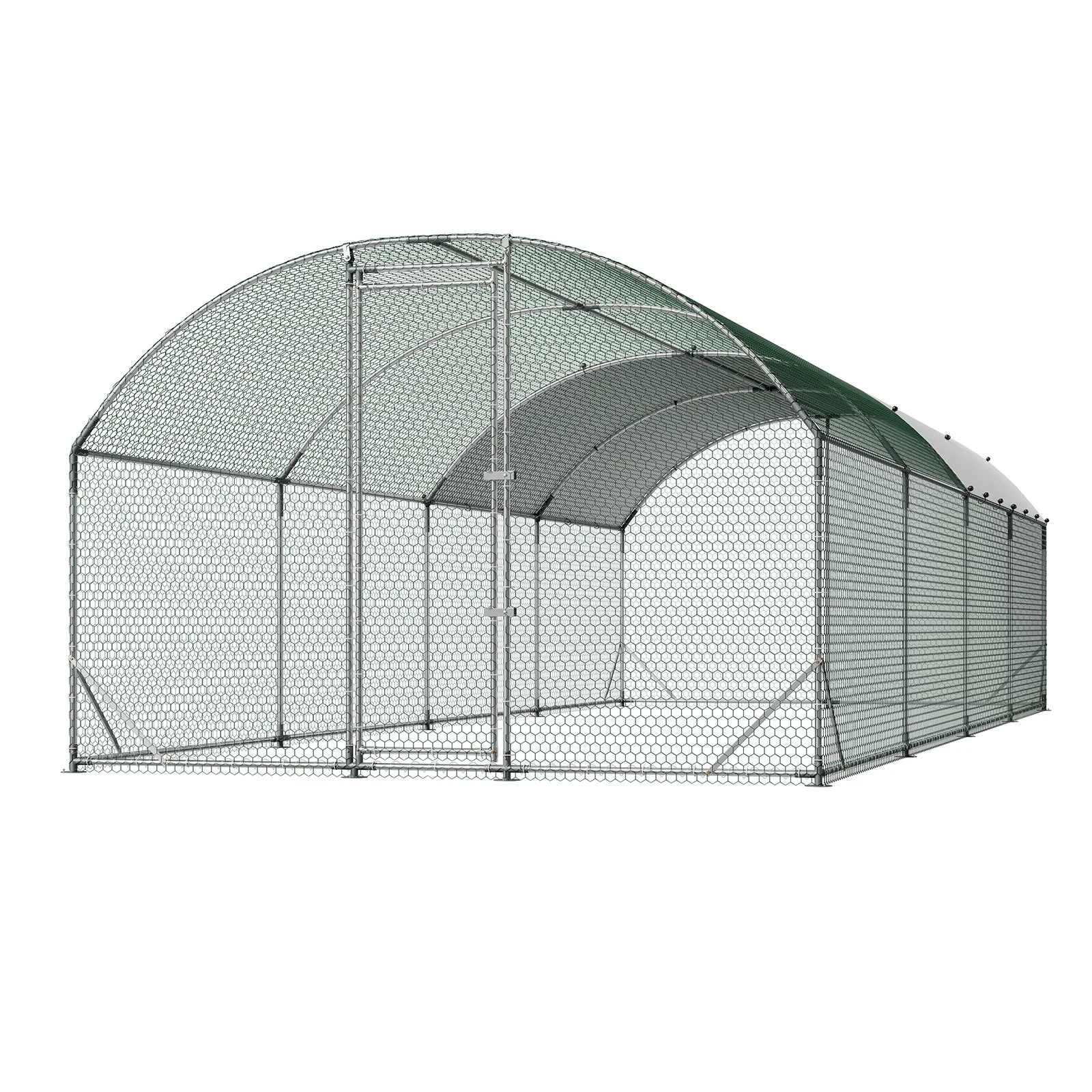 Large Metal Chicken Coop, 9 x 25 x 6.6 ft, Walk-in Chicken Run House with Waterproof Cover & Sturdy Frame, Dome Roof Poultry Cage Duck Pen for Rabbit Hen Goose Outdoor Backyard Farm Use - Image 11