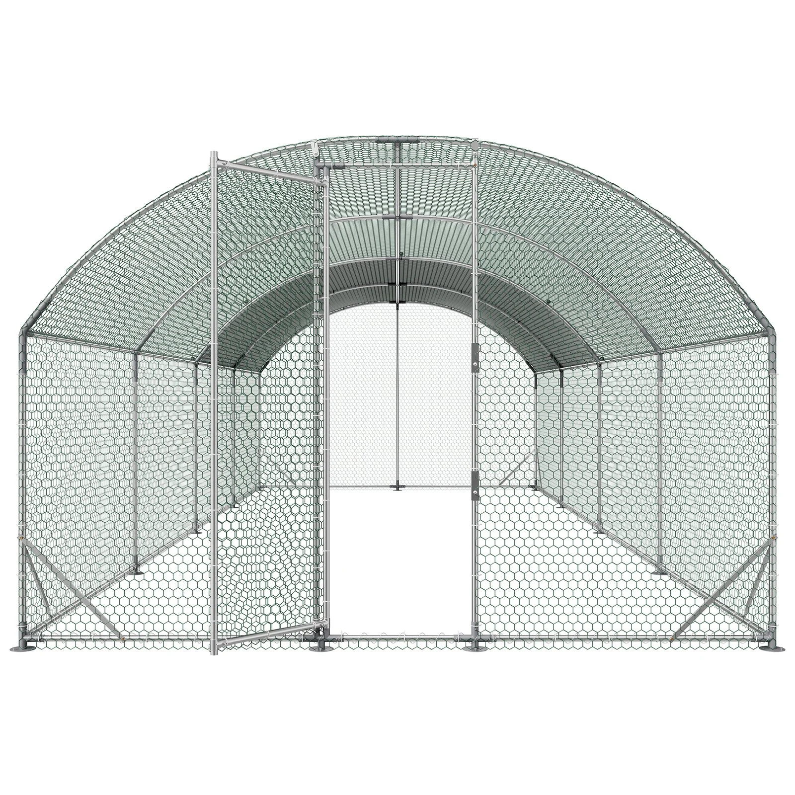 Large Metal Chicken Coop, 9 x 25 x 6.6 ft, Walk-in Chicken Run House with Waterproof Cover & Sturdy Frame, Dome Roof Poultry Cage Duck Pen for Rabbit Hen Goose Outdoor Backyard Farm Use - Image 9