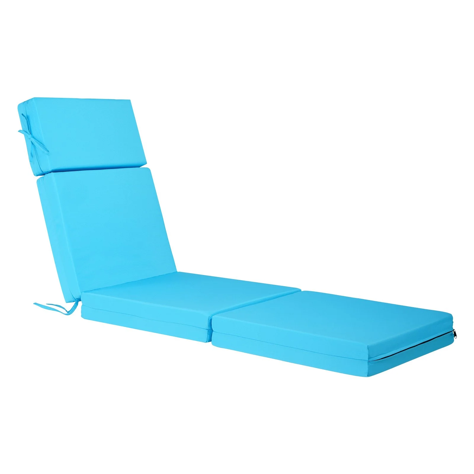 Chaise Lounge Cushion, 72 x 21 x 4 in, Set of 2 Outdoor Lounge Chair Cushions, Waterproof & Fade-Resistant, Sun Lounger Cushions with Ties, Thick Patio Lounger Pads for Pool Deck, Teal Color