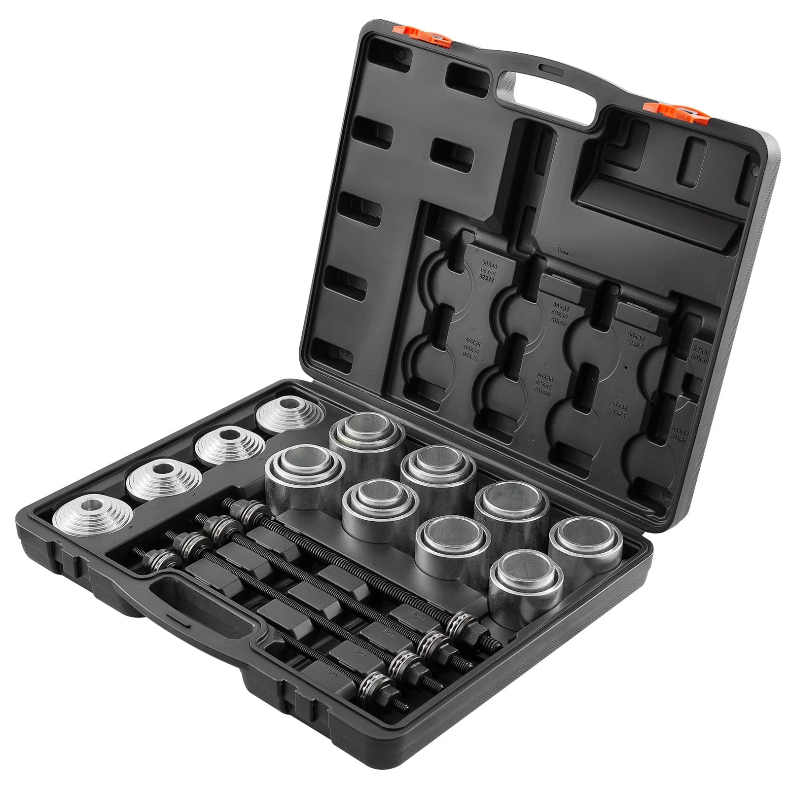 36 PCS Pull and Press Sleeve Kit, Steel Bush Bearing Removal and Installation Set, Bush Removal Insertion Sleeve Tools with Carrying Case, Multi-Vehicle Compatibility for LCV and HGV Engines