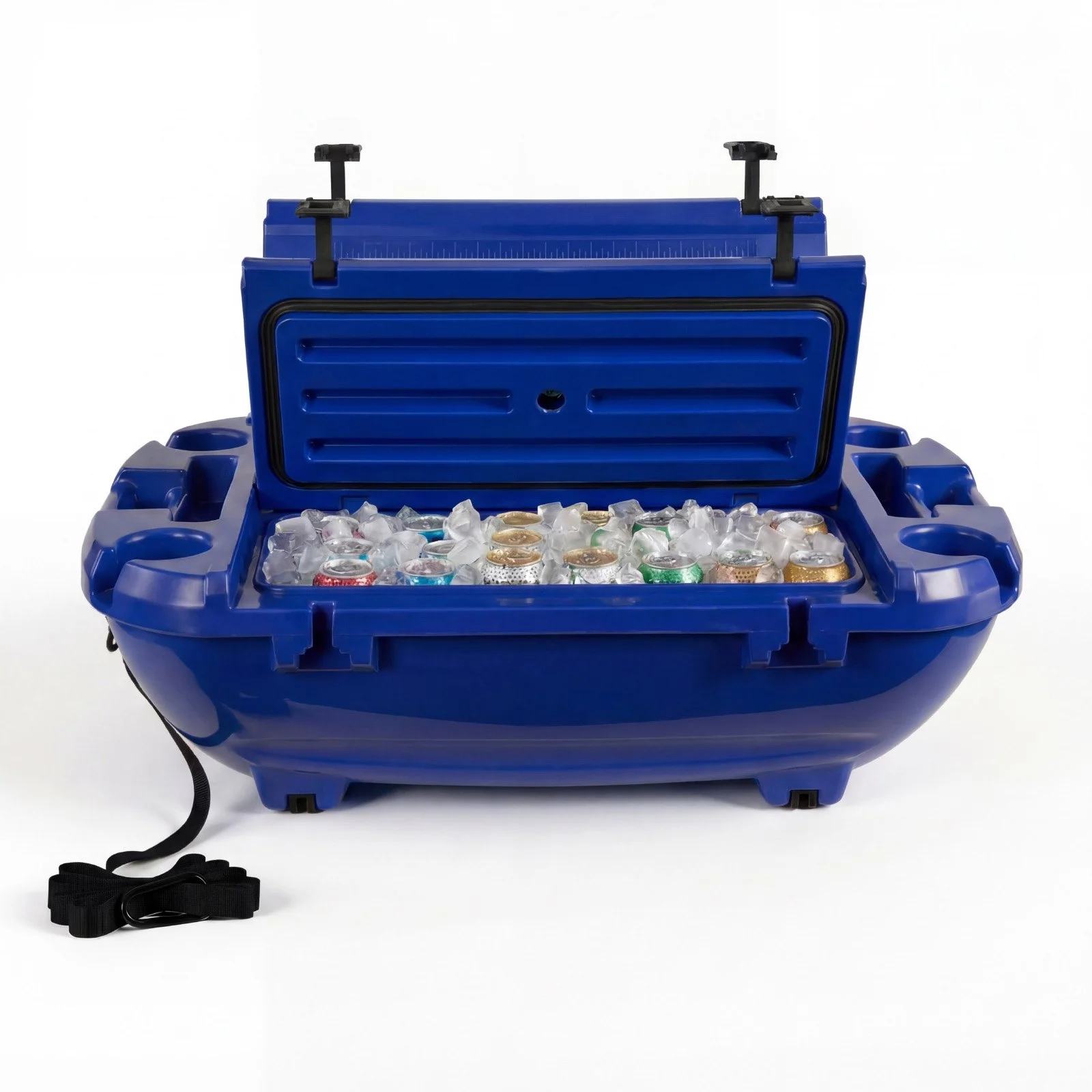 Floating Cooler, 40 QT Floating Ice Chest with Dry Storage & Tow Rope, Premium LLDPE Amphibious Drink Cooler for Water & Land, Smooth Stable Cruiser on Lake, River, Pool, Beach, Kayak, Deep Blue