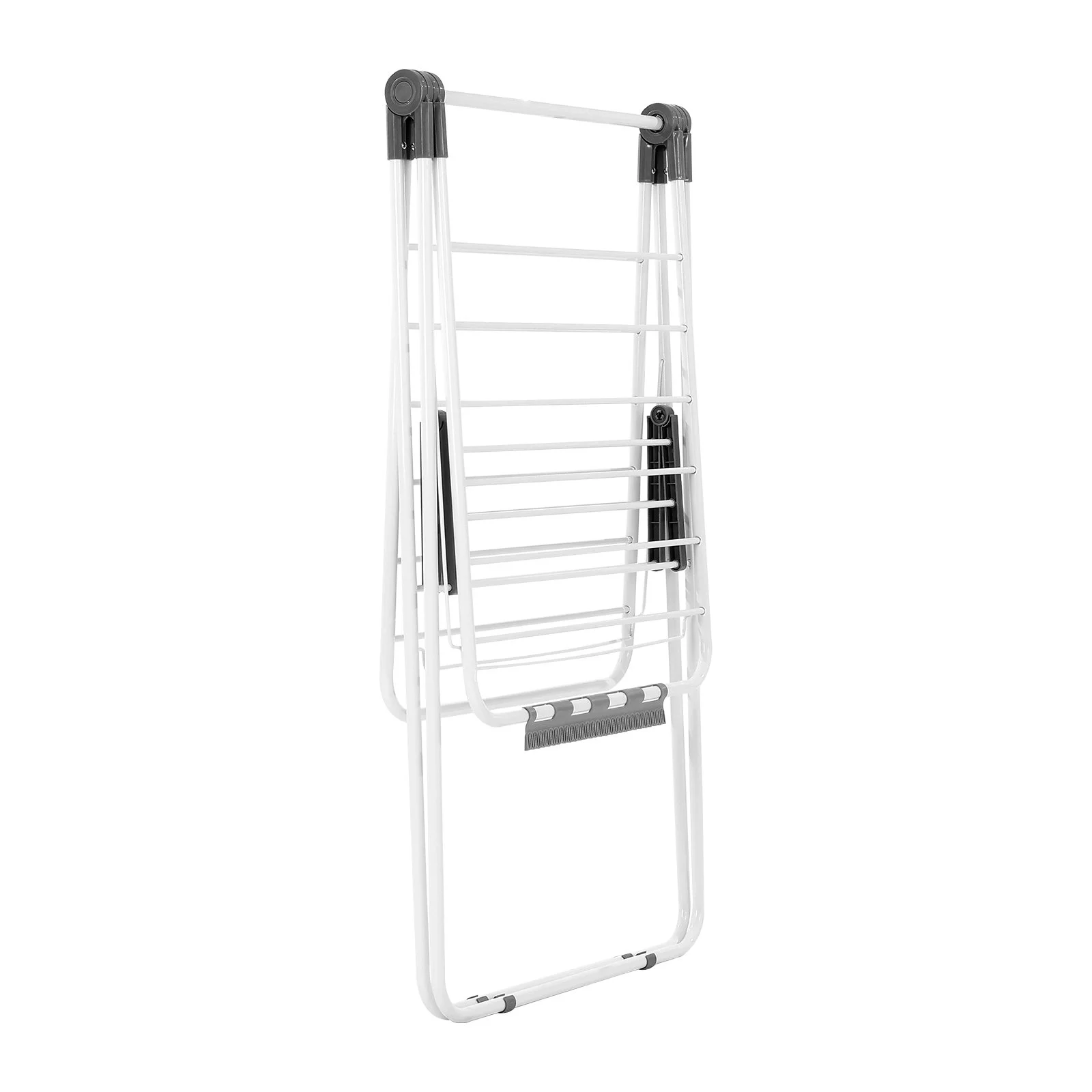 Clothes Drying Rack, 2-Tier Foldable Laundry Dryer Rack with Sock Clips & 21 Drying Rods, Metal Height Adjustable Drying Racks for Outdoor & Indoor, Free-Standing & Space-Saving Hanger, White - Image 12