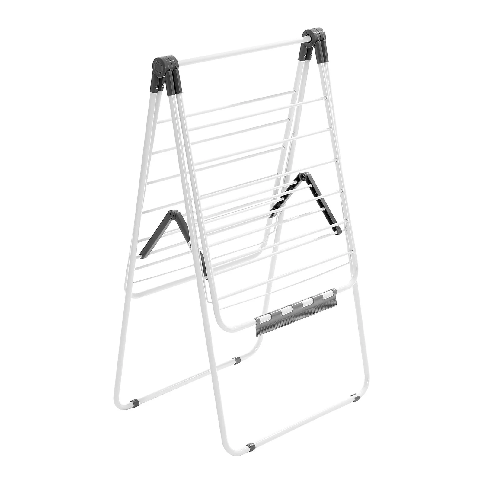 Clothes Drying Rack, 2-Tier Foldable Laundry Dryer Rack with Sock Clips & 21 Drying Rods, Metal Height Adjustable Drying Racks for Outdoor & Indoor, Free-Standing & Space-Saving Hanger, White - Image 10