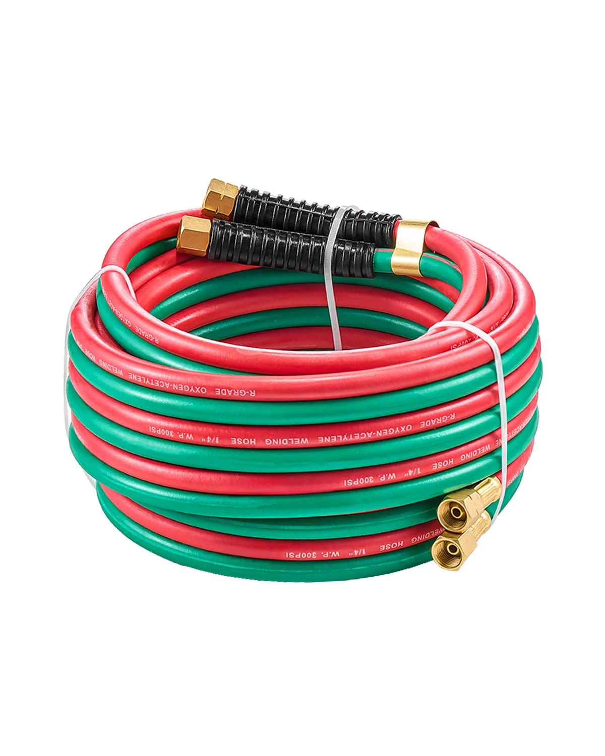 Oxygen Acetylene Hose, 1/4-Inch x 25FT Oxy Acetylene Hose with 9/16"-18 LH/RH B Fittings, R Grade Welding Torch Twin Hose with 300PSI Maximum Working Pressure for Cutting Soldering Brazing