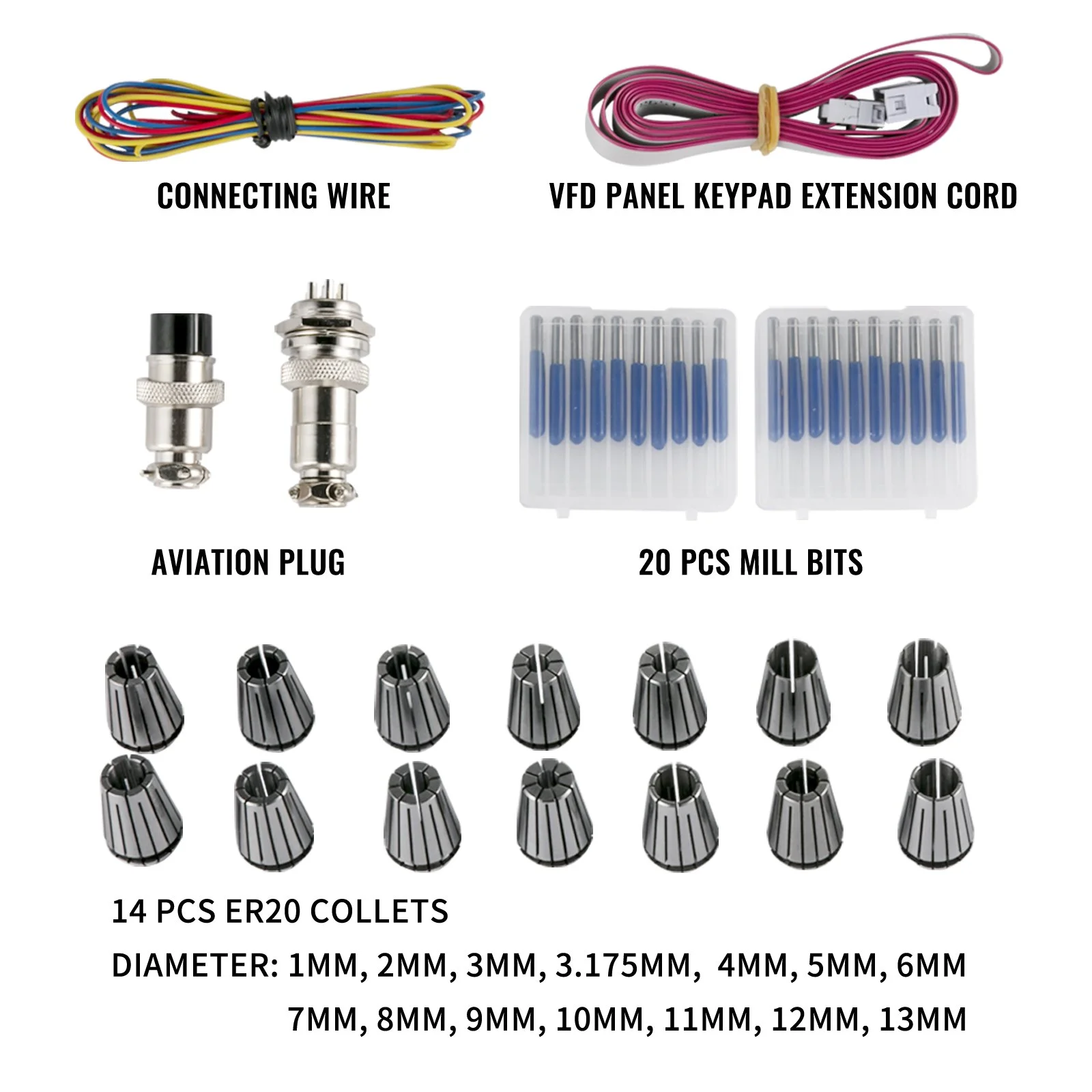CNC Spindle Motor Kits Air Cooled Spindle Motor 220V VFD 2.2KW Clamp 80 mm - Image 7