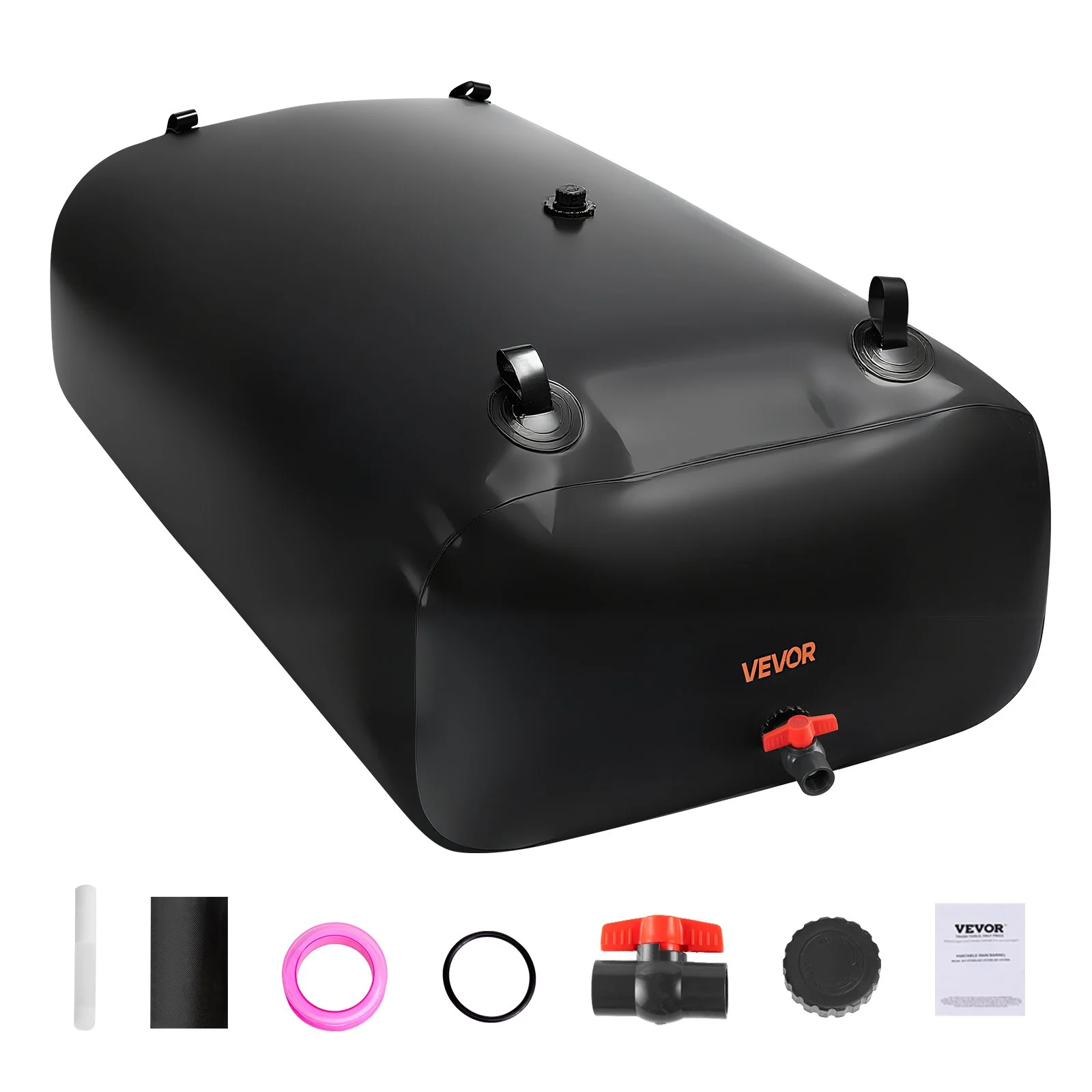 Water Storage Bladder, 142.7 Gallon (540L) Water Storage Container Tank, 1000D PVC Large Capacity Soft Bag Bladder, Collapsible Portable for Garden Irrigation, Camping, RV, Emergency Use - Black
