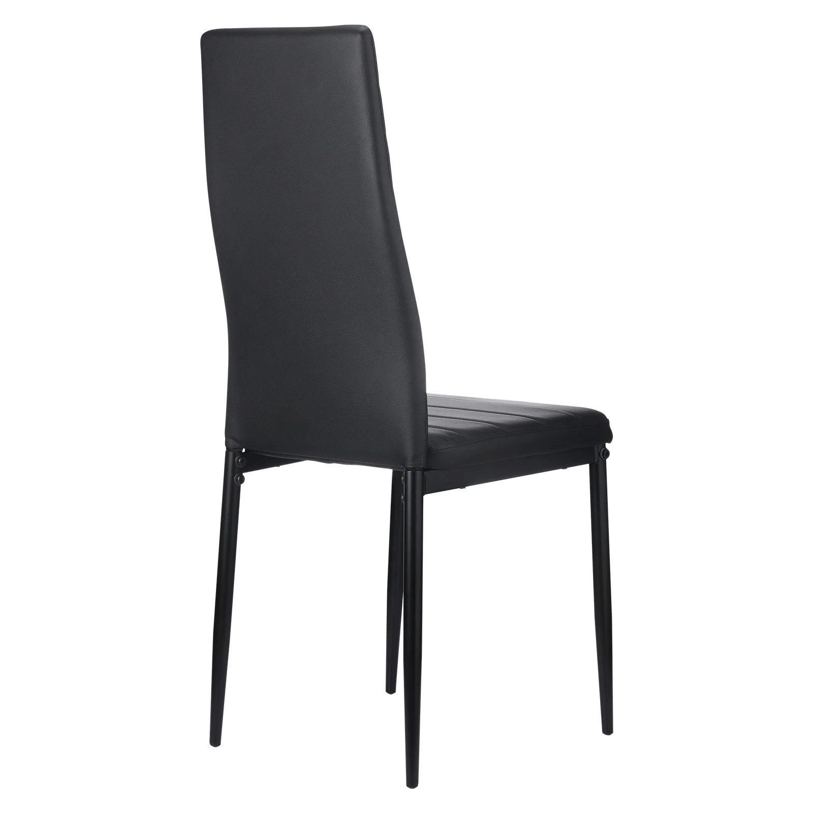 Modern Dining Room Accent Chairs Set of 4, Upholstered Leather Side Chair for Dining Tables, Space-Saving Kitchen Table Chair with Thick Cushions and Metal Legs, Black - Image 5