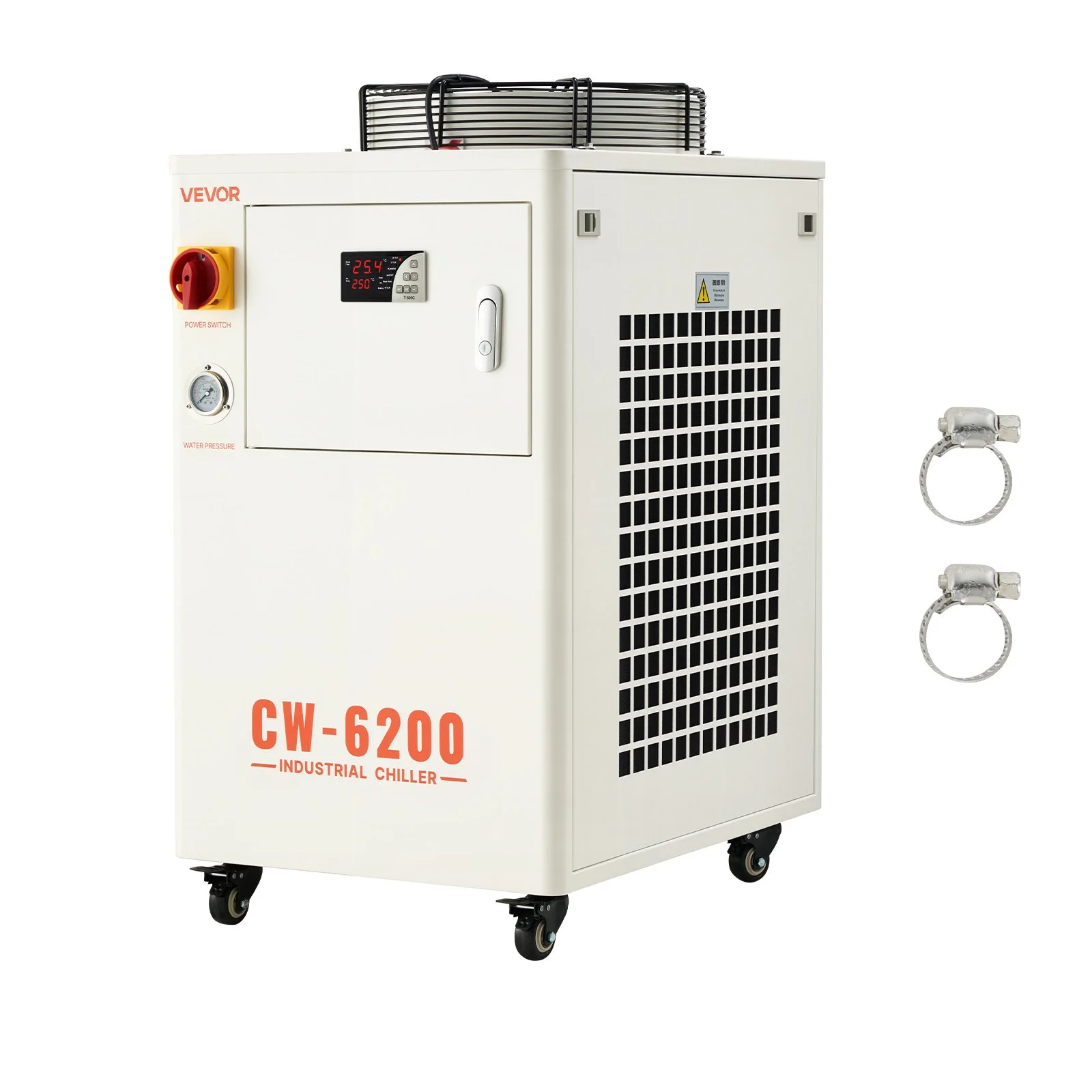Industrial Water Chiller, 17,060 BTU/h, Industrial Water Cooler Cooling System with Compressor, 3.96  Gal Tank Capacity, 18.5 GPM Max Flow Rate, for CO2 Laser Tube Engraving & Cutting Machine