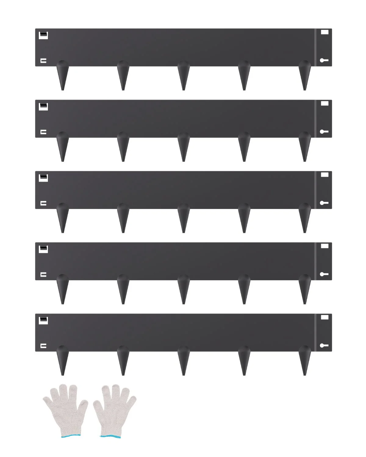 Steel Landscape Edging, 5 Packs 39 x 5 in Rust-Resistant Metal Landscape Edging, Bendable Garden Edging Border, Heavy Duty Lawn Edging, Easy-to-Install, Flower Bed Yard Pathway Divider Black