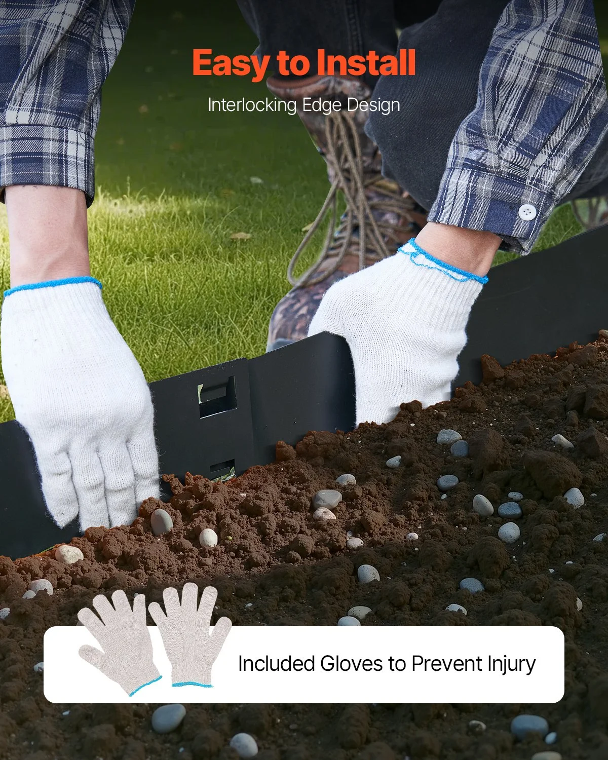 Steel Landscape Edging, 5 Packs 39 x 5 in Rust-Resistant Metal Landscape Edging, Bendable Garden Edging Border, Heavy Duty Lawn Edging, Easy-to-Install, Flower Bed Yard Pathway Divider Black - Image 4