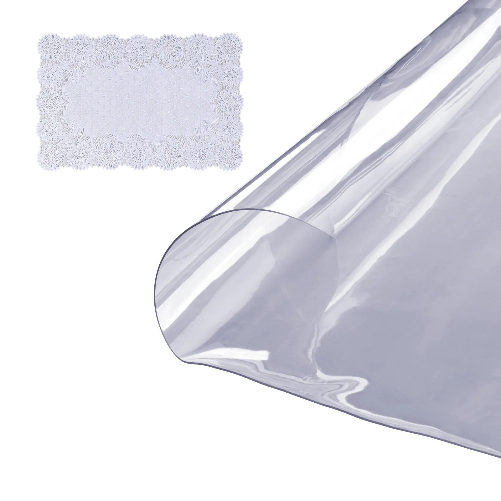 Clear Table Cover Protector, 42 inch/1068 mm Round Table Cover, 1.5 mm Thick PVC Plastic Tablecloth, Waterproof Desktop Protector for Writing Desk, Coffee Table, Dining Room Table
