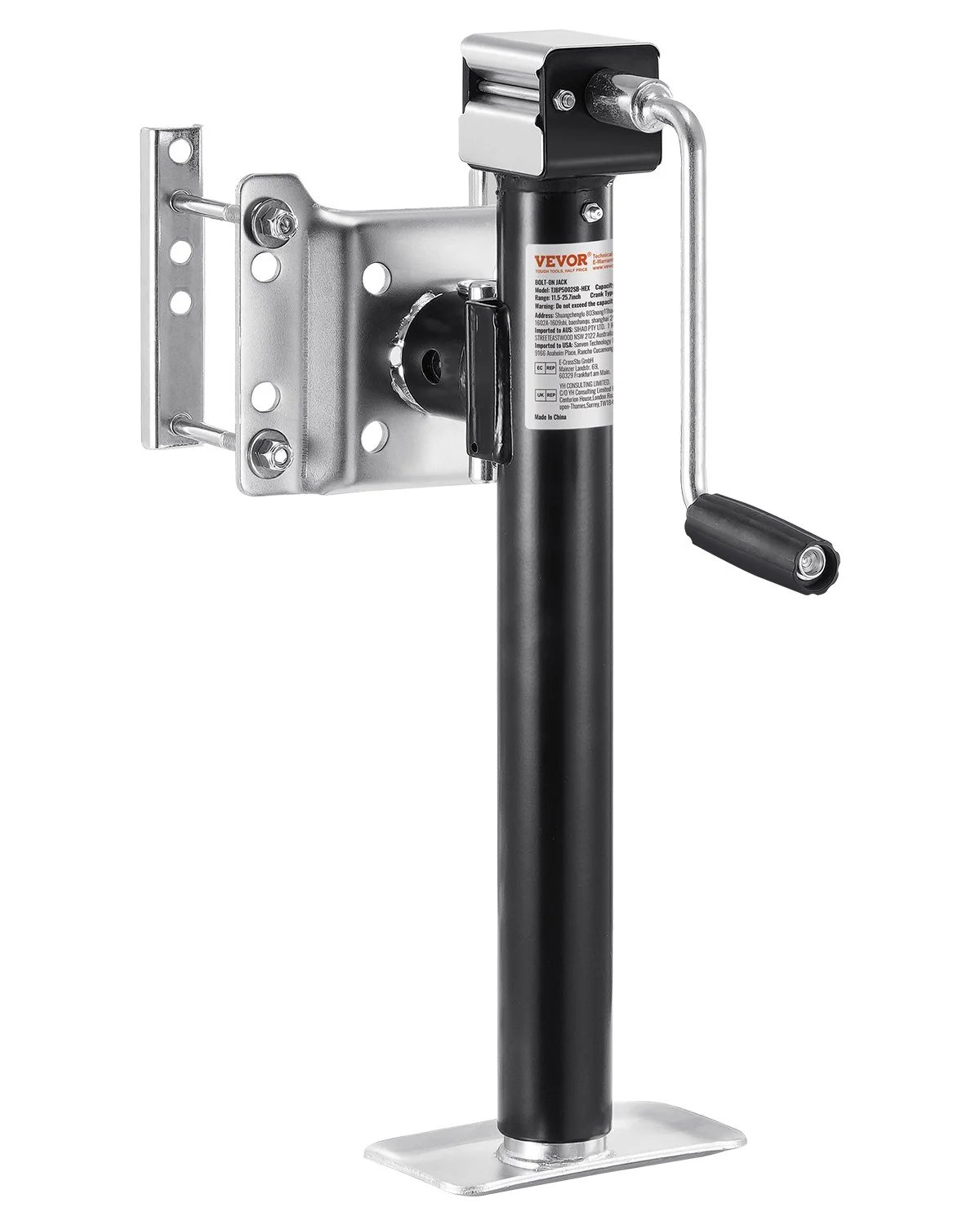 Trailer Jack, 5000 lbs Dynamic Load Capacity, Heavy Duty Swivel Bolt-on Trailer Jack, 14.3" Lift Trailer Jack Stand with Handle for RV Trailer, Horse Trailer, Utility Trailer, and Yacht Trailer