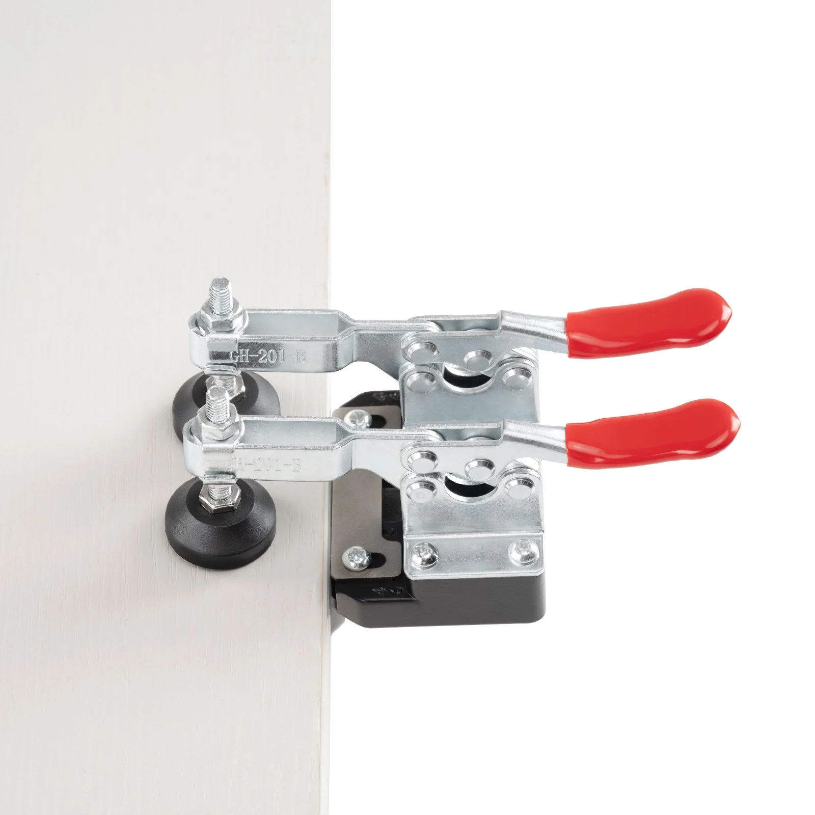 35 mm Concealed Door Hinge Jig, Aluminum Alloy Cabinet Hinge Jig, Accurate Locking Dual Clamp Fixation Hinge Drill Jig with Accessories, Woodworking Tool for Doors Cabinets Hinges Mounting - Image 5
