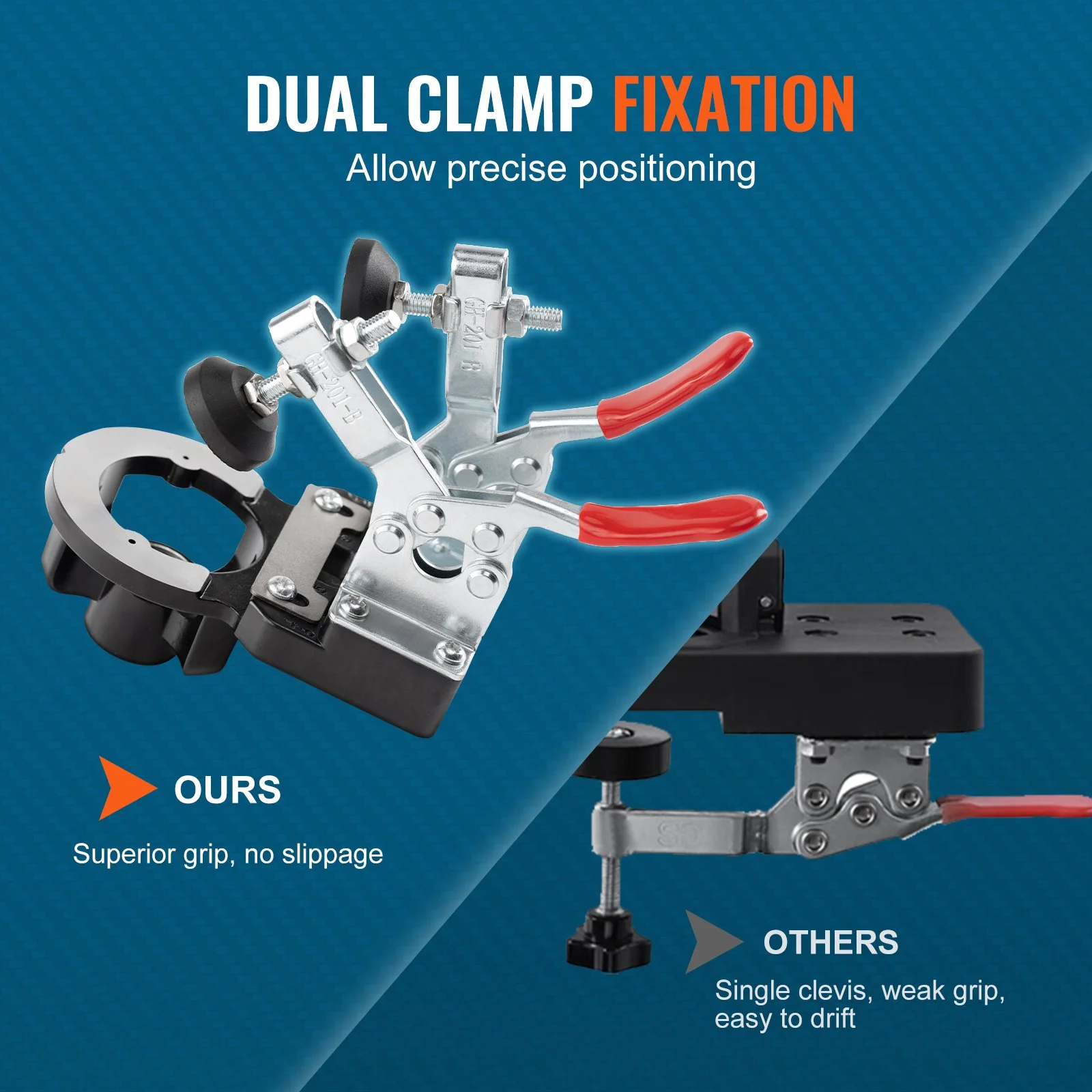35 mm Concealed Door Hinge Jig, Aluminum Alloy Cabinet Hinge Jig, Accurate Locking Dual Clamp Fixation Hinge Drill Jig with Accessories, Woodworking Tool for Doors Cabinets Hinges Mounting - Image 9