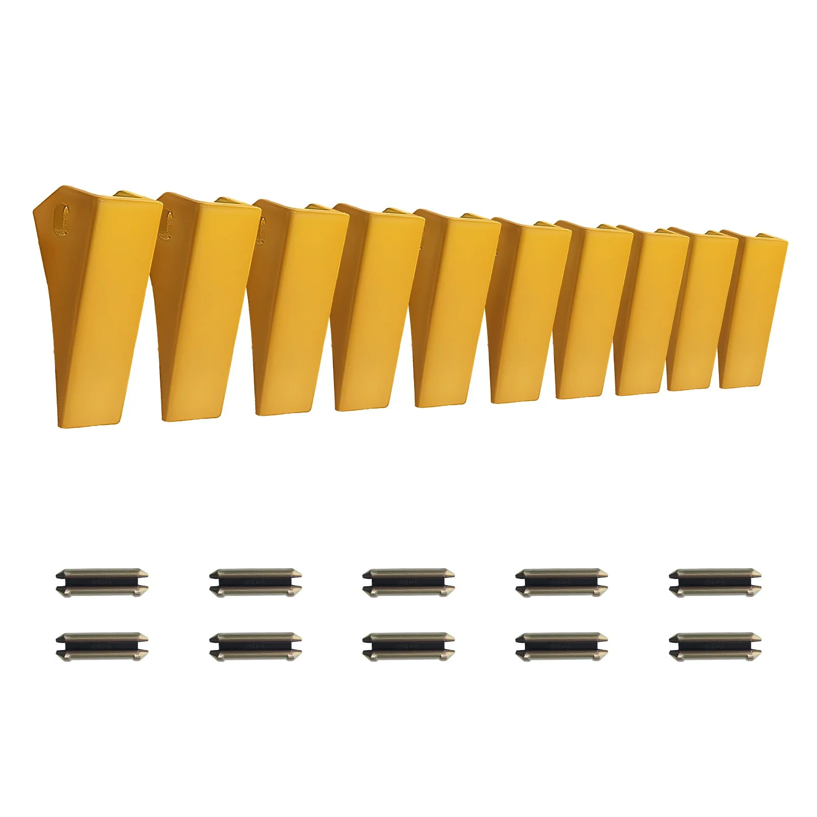 Excavator Bucket Teeth with Pins, 10 Pack 5.79 in Bucket Tooth Set Compatible with 23 & 230 Series Excavators, Heavy Duty Bolt on Digging Buckets Teeth for Skid Steer & Mini Excavators - Image 9
