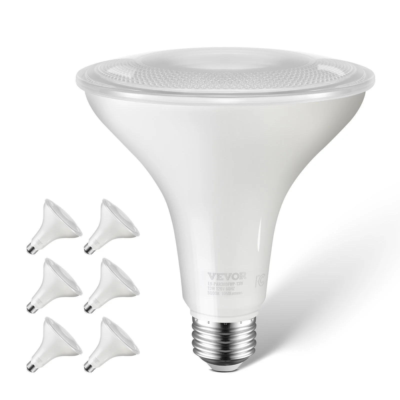 PAR38 Flood Light Bulb, 6 Pack LED Outdoor Flood Lights, 1050 Lumens LED Flood Light Bulbs, 5000K Cool White Light, 15,000 Hour Lifetime, Weatherability Stepless Dimmable Recessed Can Light Bulb