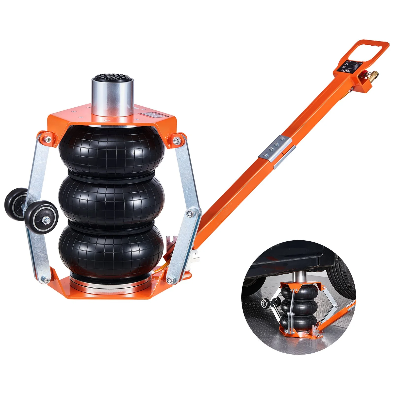 Air Jack, 3 Ton/6613 lbs Triple Bag Air Jack, Airbag with Support Rod, Lift Up to 18.5 inch with Heightened Column & Adjustable Handle, 1-6 s Fast Lifting Pneumatic for Car, SUV, Pickup Truck