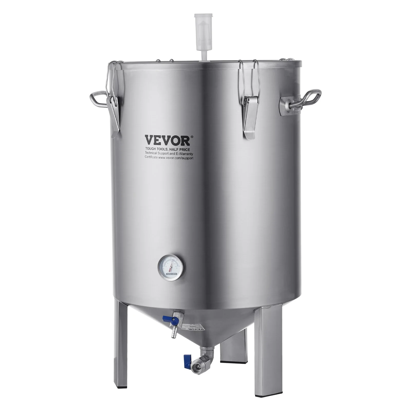 304 Stainless Steel Kettle, 16 GALLON Beer Brew Fermentor, Brew Bucket Fermentor for Brewing, Home Brewing Supplies with Base, Kettle Stock Pot Includes Lid, Handle, Valve, Spigot, Thermometer - Image 7
