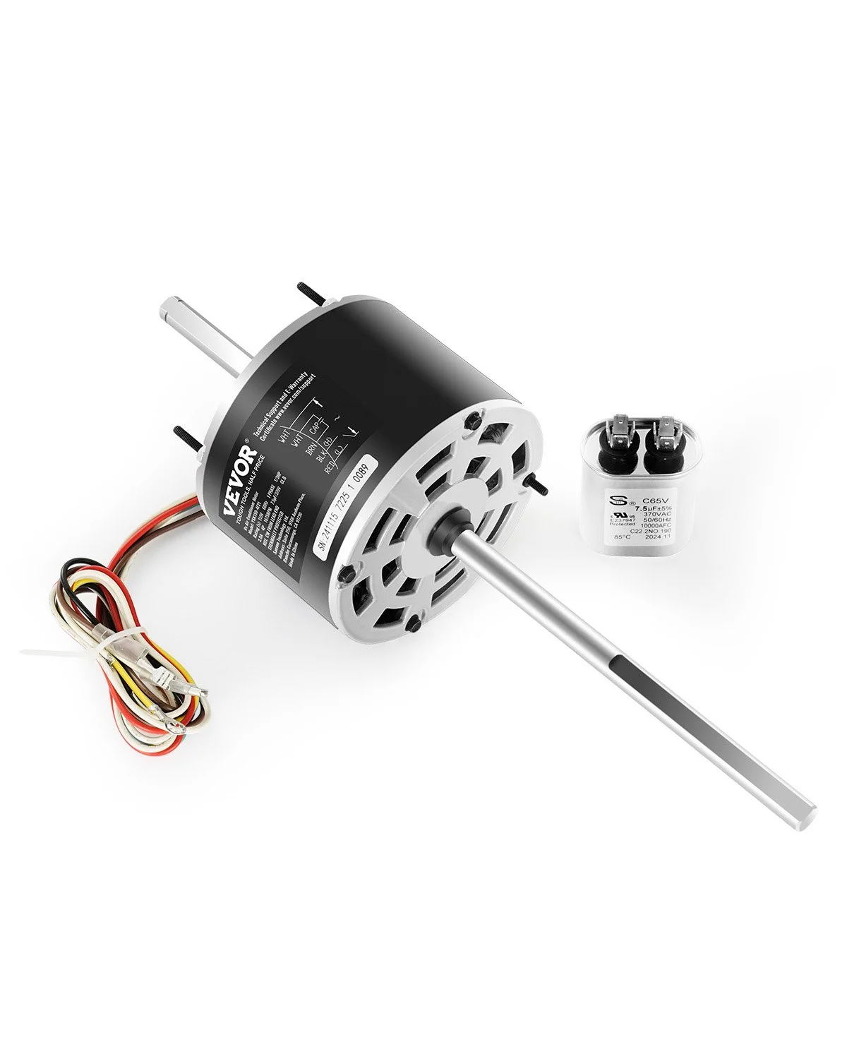 1/3HP RV Air Conditioner Motor with Capacitor, AC115V 3A, 1675 RPM, Replacement for Coleman Mach RV AC Fan Motor, Replaces Fasco D1092, 1468-306, 1468-3068, 1468-3069, 7184-0156, 7184-0432