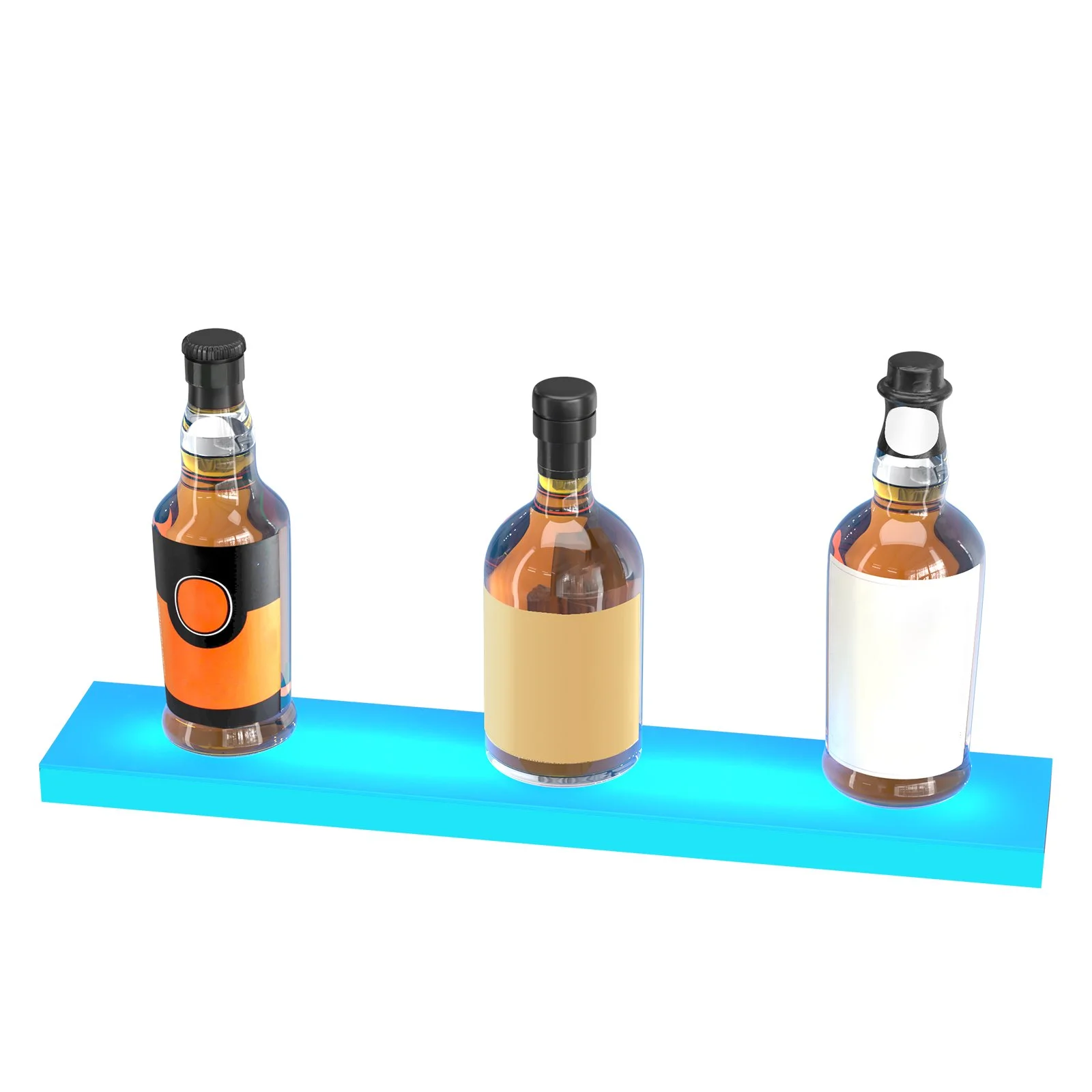 LED Lighted Liquor Bottle Display Bar Shelf RF & App Control 24" 1-Step White - Image 8