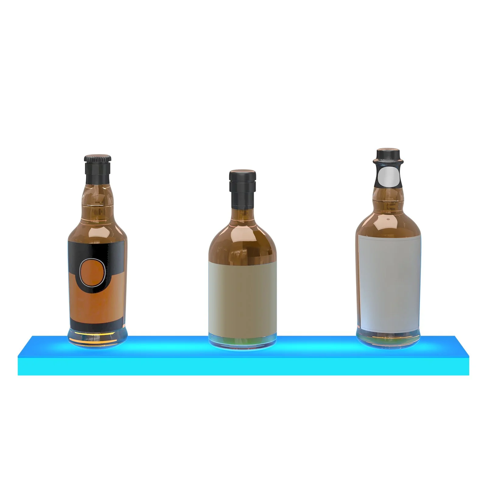 LED Lighted Liquor Bottle Display Bar Shelf RF & App Control 24" 1-Step White - Image 7
