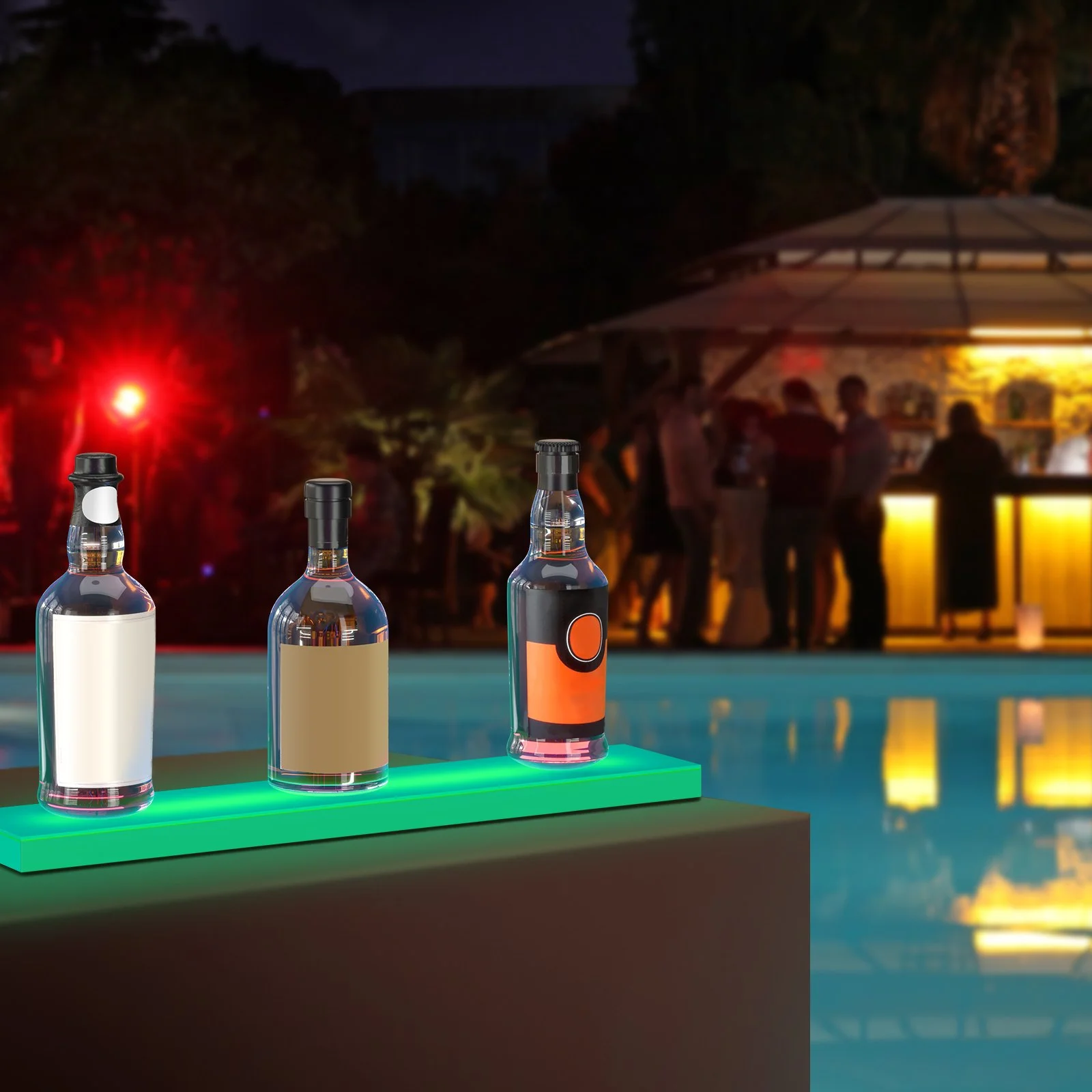 LED Lighted Liquor Bottle Display Bar Shelf RF & App Control 24" 1-Step White - Image 5