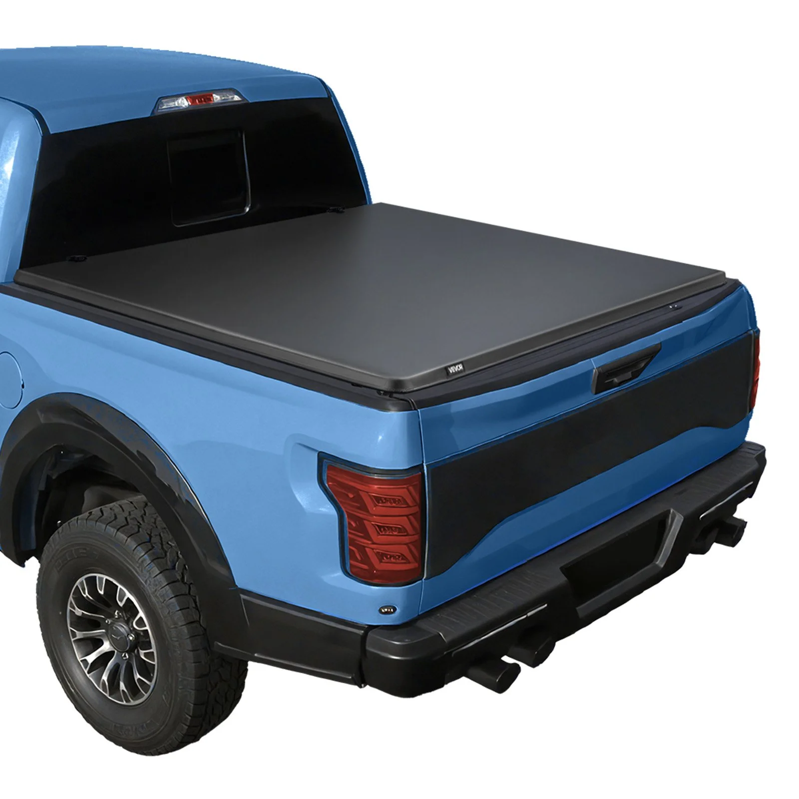 Soft Roll-Up Truck Bed Tonneau Cover, Compatible with 2015-2025 Ford F150 Styleside/Fleetside (Not Fit Flareside/Stepside), Fit 6.5 ft (6 ft 7 in/79 in) Bed, PVC Tonneau Cover with Aluminum Bars