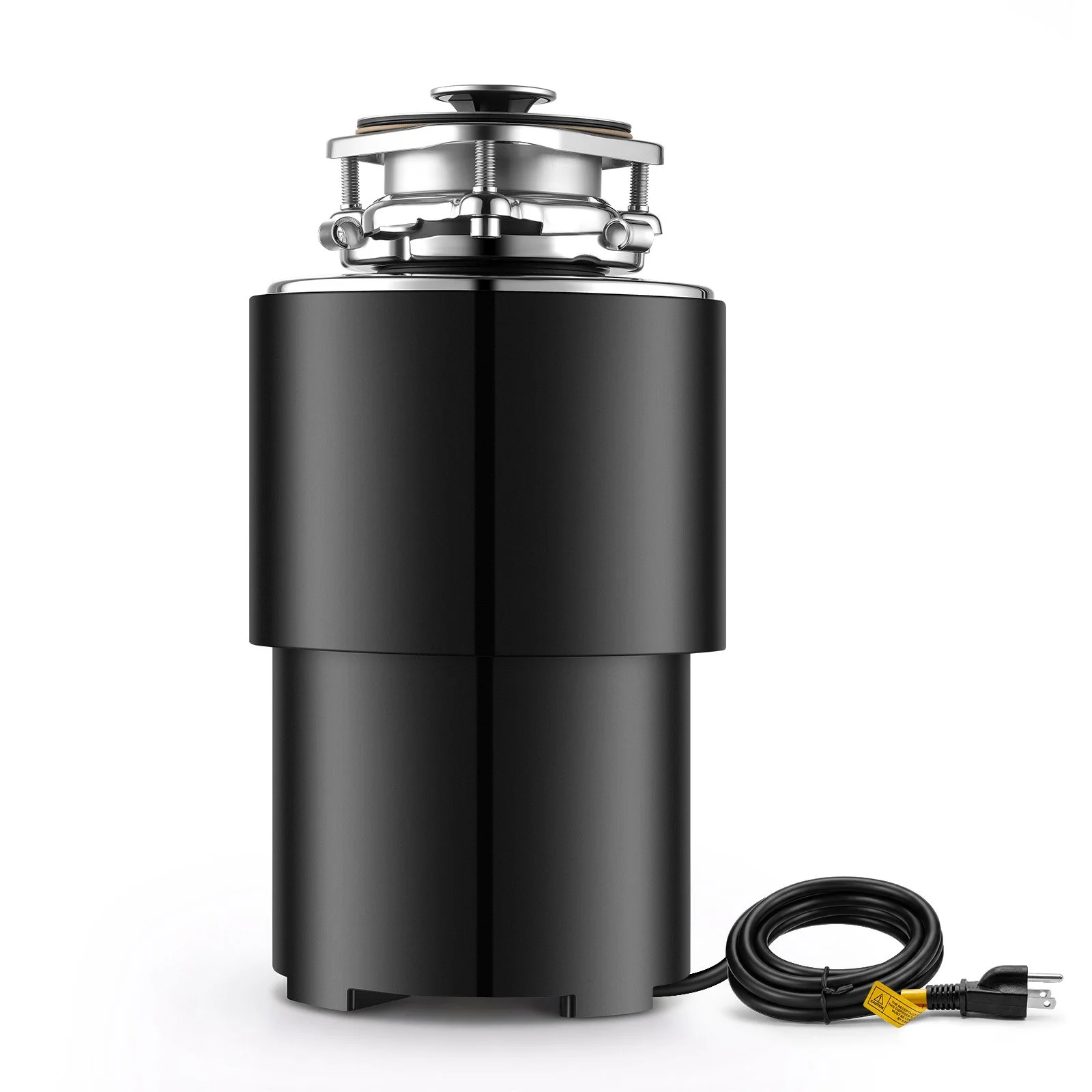 Food Waste Garbage Disposal, 3/4HP 1500RPM AC Motor, Continuous Feed Kitchen Sink Garbage Disposer, 3-Bolt Mount Food Waste Grinding System with Splash Guard & Power Cord for Kitchens