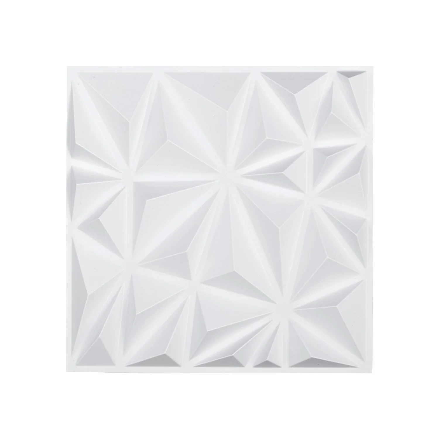 3D Wall Panels, 33-Pack 11.81 x 11.81 in PVC Modern Art Minimalist Diamond Tiles, 32 Sq.Ft Coverage Accent Wall Panel, Interior Home Decor for Ceiling, Bedroom, Living & Gaming Room, Matte White