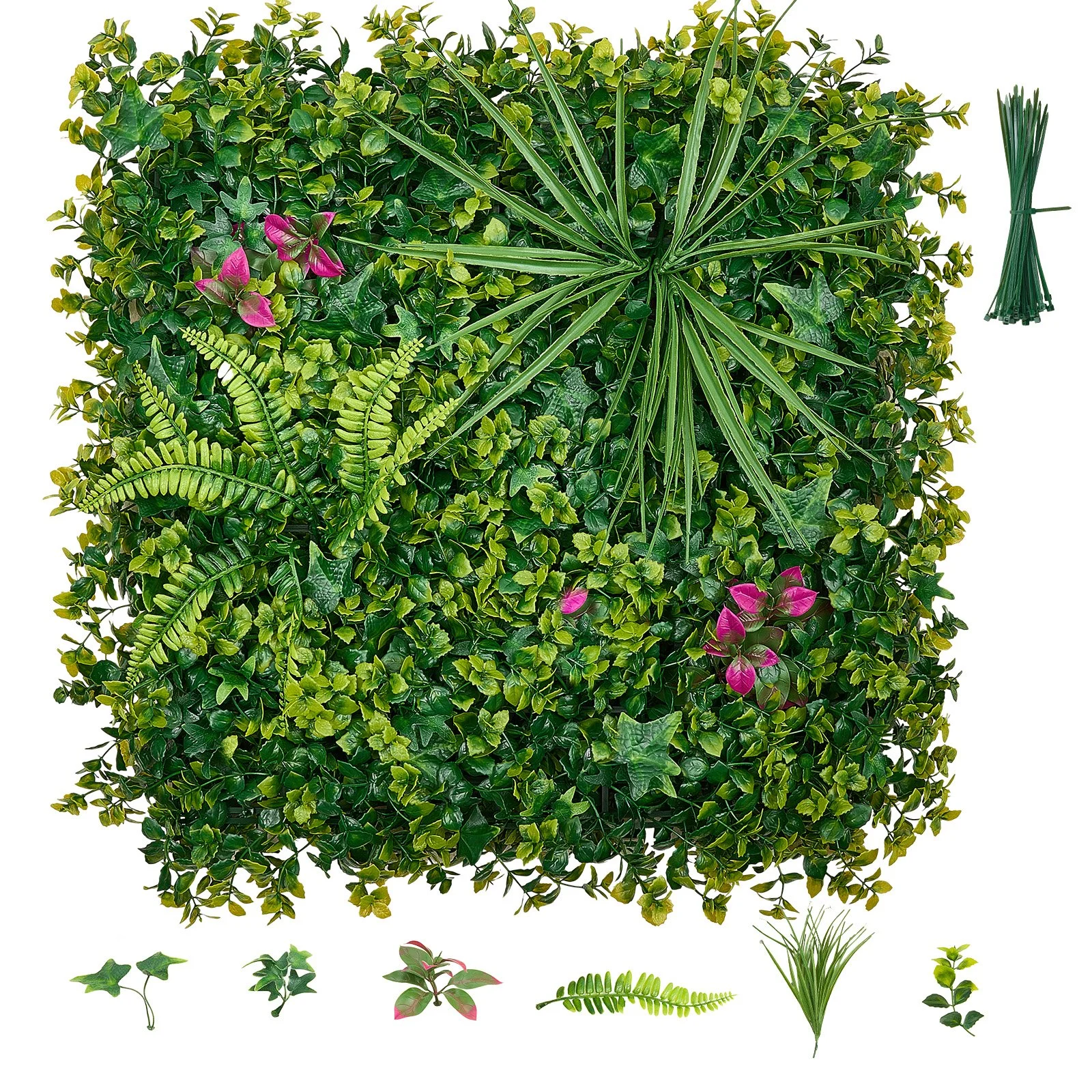 Artificial Plant Wall, 12PCS 20 x 20 in Artificial Boxwood Panels, Greenery Backdrop Privacy Hedge Fence with Sun Protection, Fake Grass Wall Screen for Wedding, Indoor, Outdoor Garden, Backyard