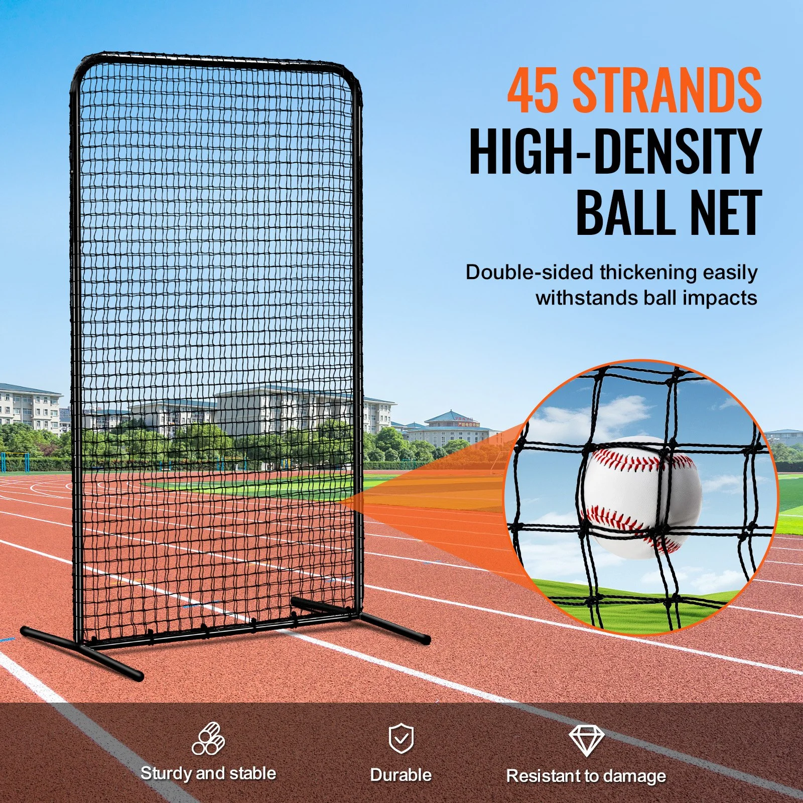 I Screen Baseball for Batting Cage, 7x4 ft Baseball Softball Safety Screen, Body Protector Portable Batting Screen with Carry Bag & Ground Stakes, Heavy Duty Pitching Net for Pitchers Protection - Image 7
