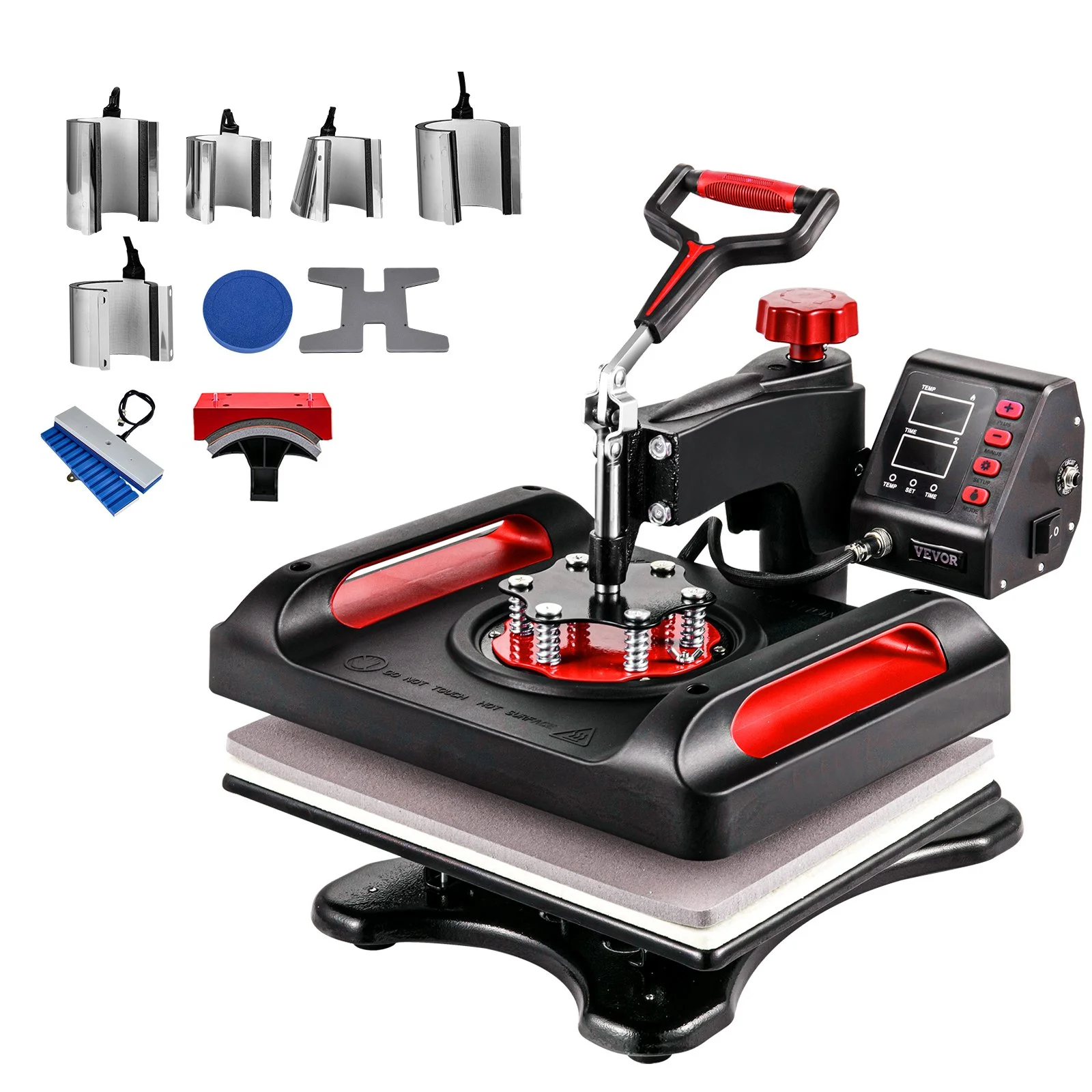 11 in 1 Heat Press, 12 x 15 Inch, Multifunctional Clamshell Printer, Digital Dual-Tube Heat Press Transfer Machine, Swing Away Sublimation Machine for T-Shirt Hat Cap Mug Plate Pen Shoes Black