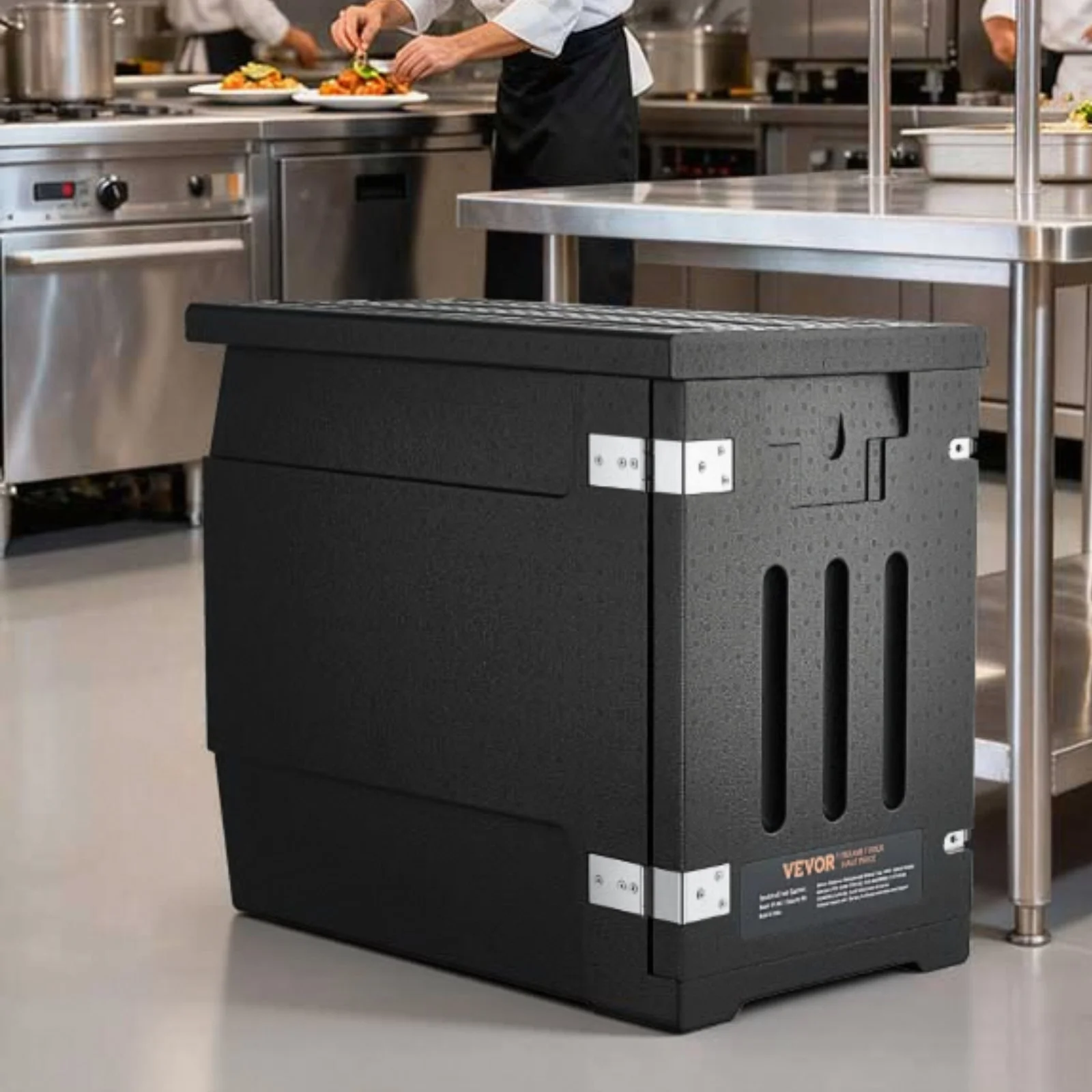 Insulated Food Pan Carrier, 82 Qt Hot Box for Catering, LLDPE Food Box Carrier with Double Buckles, Front Loading Food Warmer for Restaurant, Canteen, etc. - Image 3