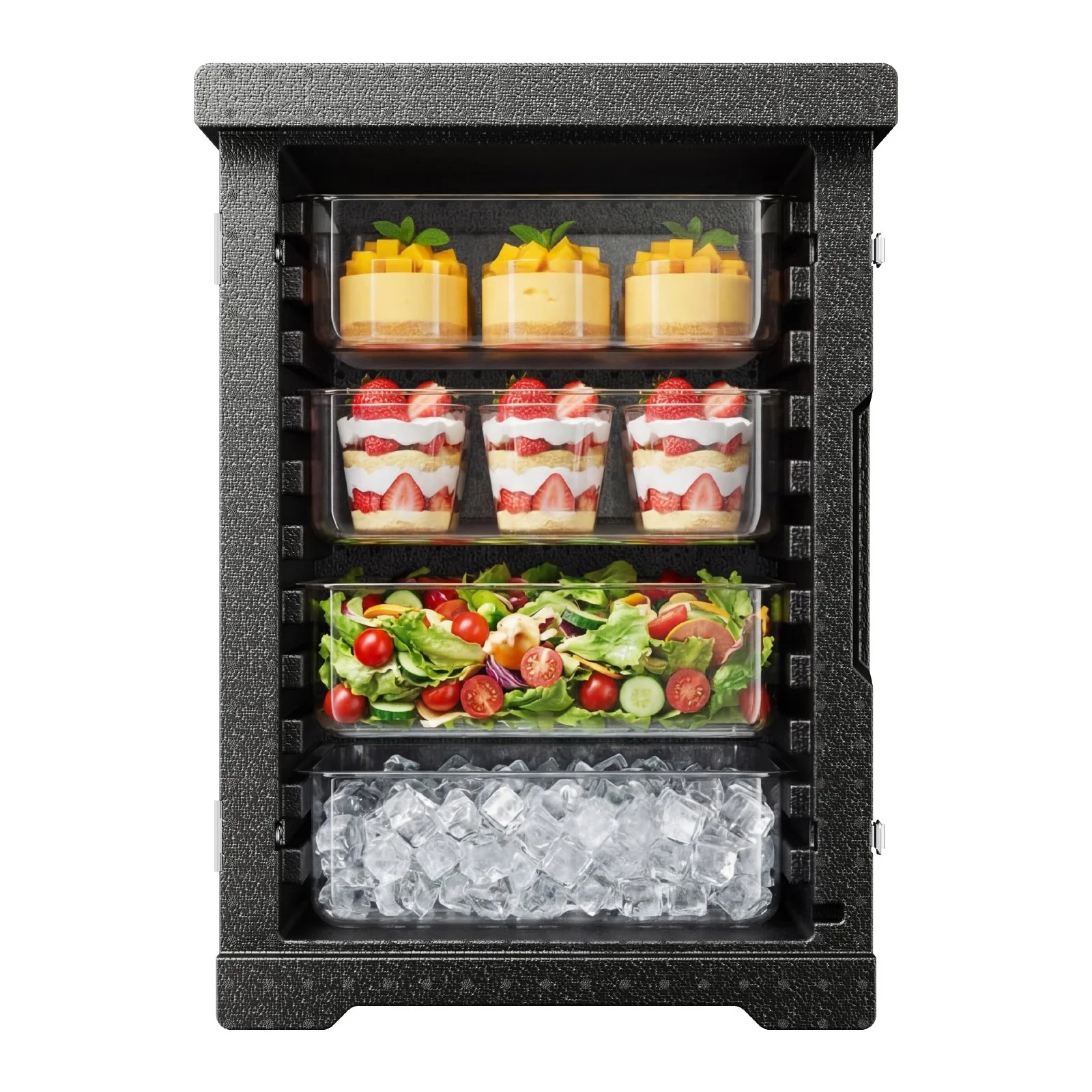 Insulated Food Pan Carrier, 82 Qt Hot Box for Catering, LLDPE Food Box Carrier with Double Buckles, Front Loading Food Warmer for Restaurant, Canteen, etc. - Image 4