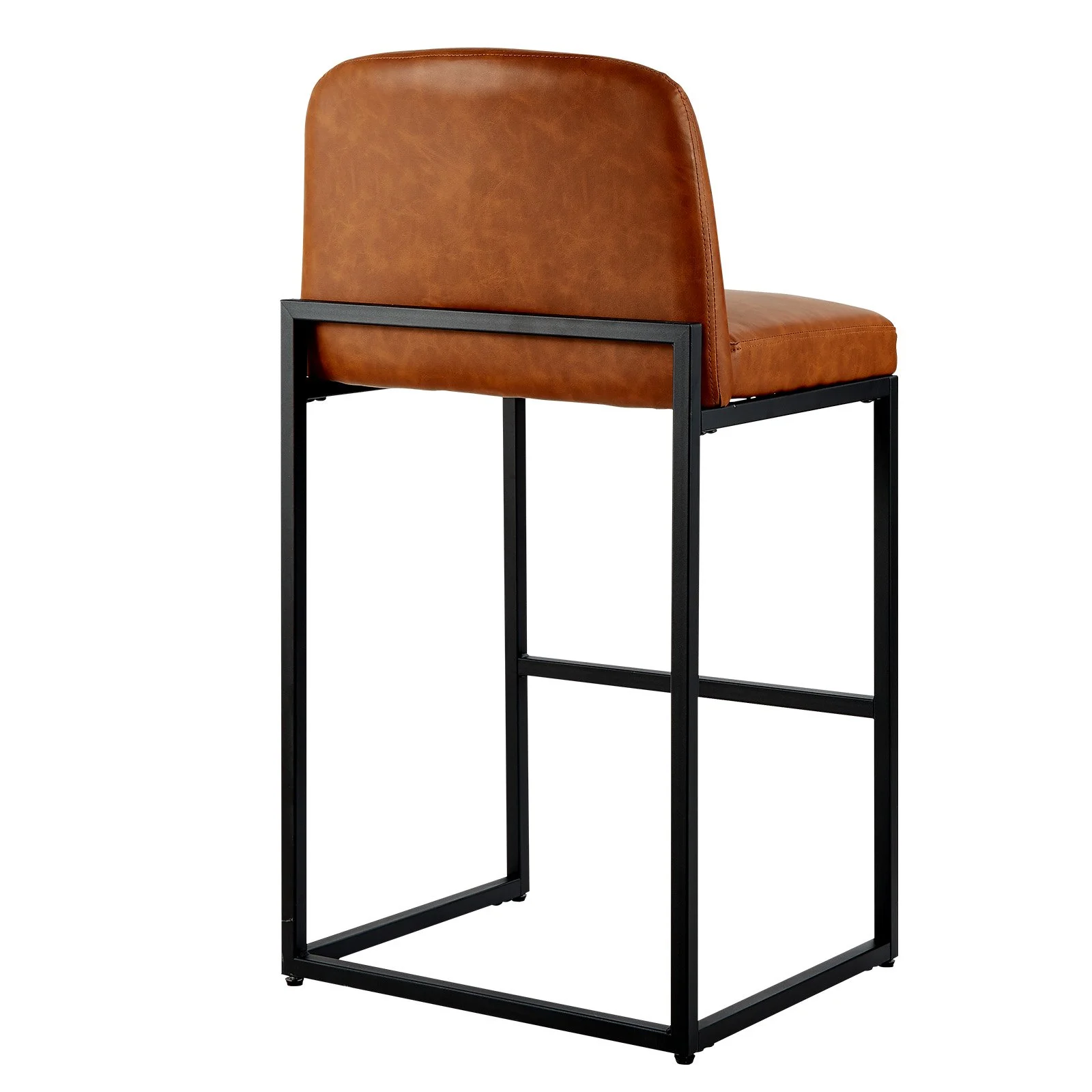 Bar Stool Set of 4, 27 inch Counter Height Stools, Modern PU Leather Counter Barstool with Backrest, Metal Legs, Easy Assembly Armless Bar Chair, Island Barstool for Kitchen, Dining Room, Brown - Image 5