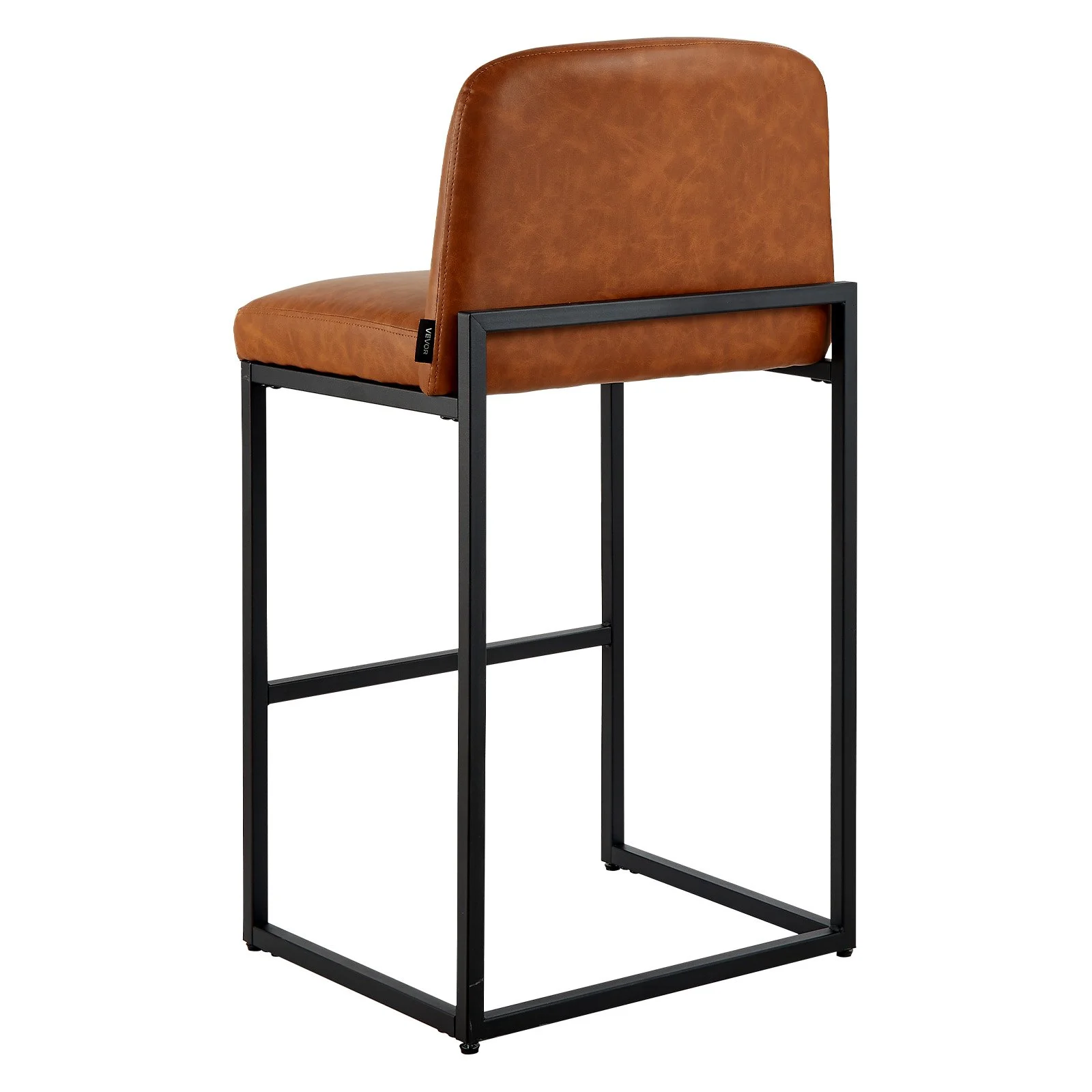 Bar Stool Set of 4, 27 inch Counter Height Stools, Modern PU Leather Counter Barstool with Backrest, Metal Legs, Easy Assembly Armless Bar Chair, Island Barstool for Kitchen, Dining Room, Brown - Image 4