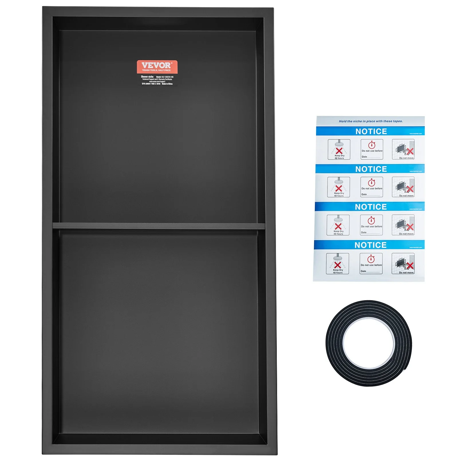 13"x25" No Tile Shower Niche 304 Stainless Steel, Wall-Inserted Niche Recessed Double Shelves, Sealed Waterproof Rust-Resistant Easy Cleaning Modern Niche for Shower or Soap Storage Bathroom - Image 11
