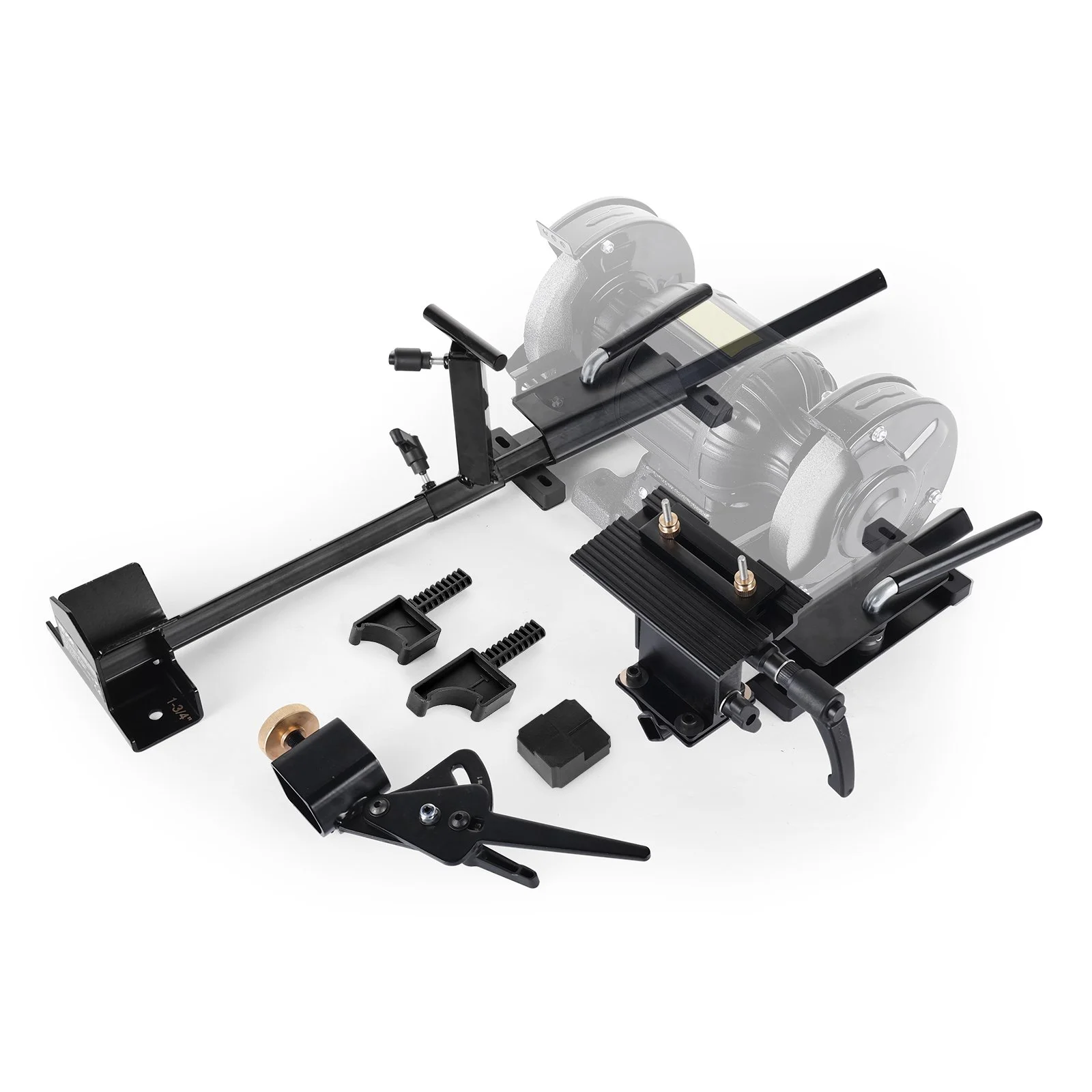 Pro Grind Sharpening System, Multi-Grind Sharpening Jig for 6" & 8" Bench Grinder - with Platform Jig, Tool Rest Bar, Setup Block, Miter Slide, Micro Bevel Block, for Chisels Woodturning Tools