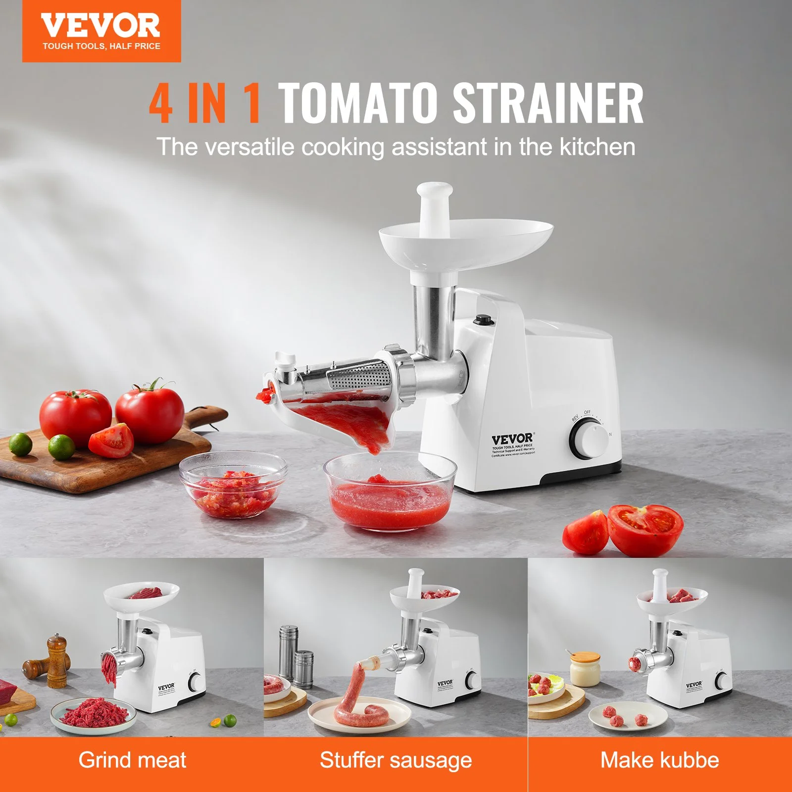 Electric Tomato Strainer, 300W Tomato Sauce Maker Machine, 4 LBS/Min Food Strainer and Sauce Maker, Pure Copper Motor Food Mill with Reverse Function for Tomato Strawberry Blueberry Sauce - Image 10