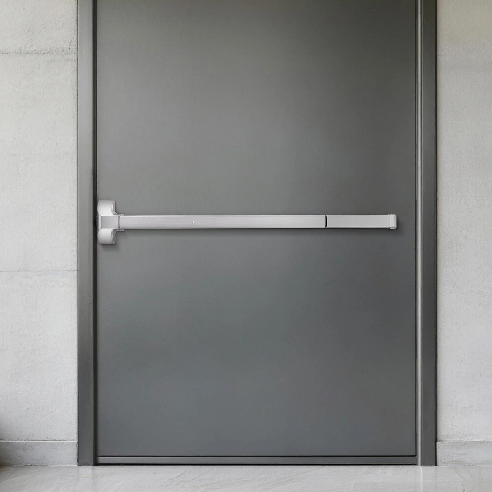 Push Bar Panic Exit Device, 41" Stainless Steel Commercial Panic Bar for Exit Doors, Emergency Exit Door Hardware with Exterior Lever Handle and 6 Keys, for 41"-61" Wood or Metal Door, Silver - Image 8