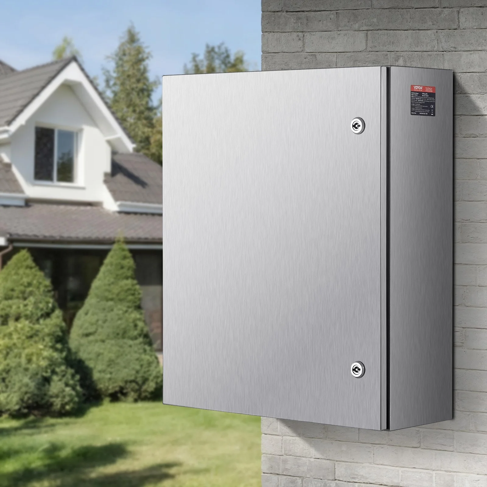 Steel Electrical Box, 24"x 20"x 8", 304 Stainless Steel Electrical Enclosure Box, Wall-Mounted Outdoor Electrical Electronic Equipment Enclosure with Mounting Plate Hinges Lock, IP66 Waterproof - Image 10