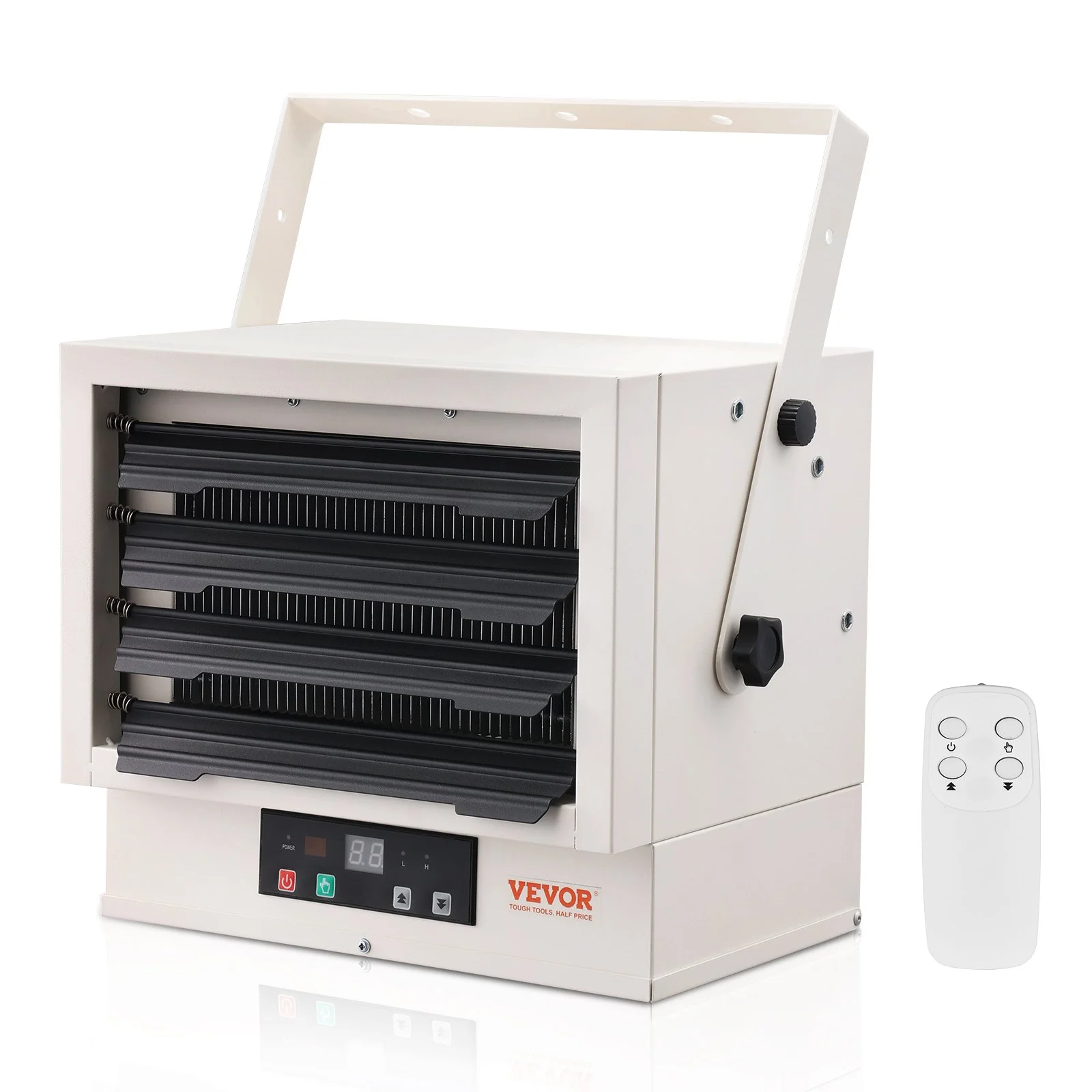 Electric Garage Heater, 7500-Watt Digital Fan-Forced Wall/Ceiling Mount Shop Heater, with Remote Control Overheat Protection, Hardwired Heater with 9-Hour Timer, Ideal for Workshop, ETL Listed