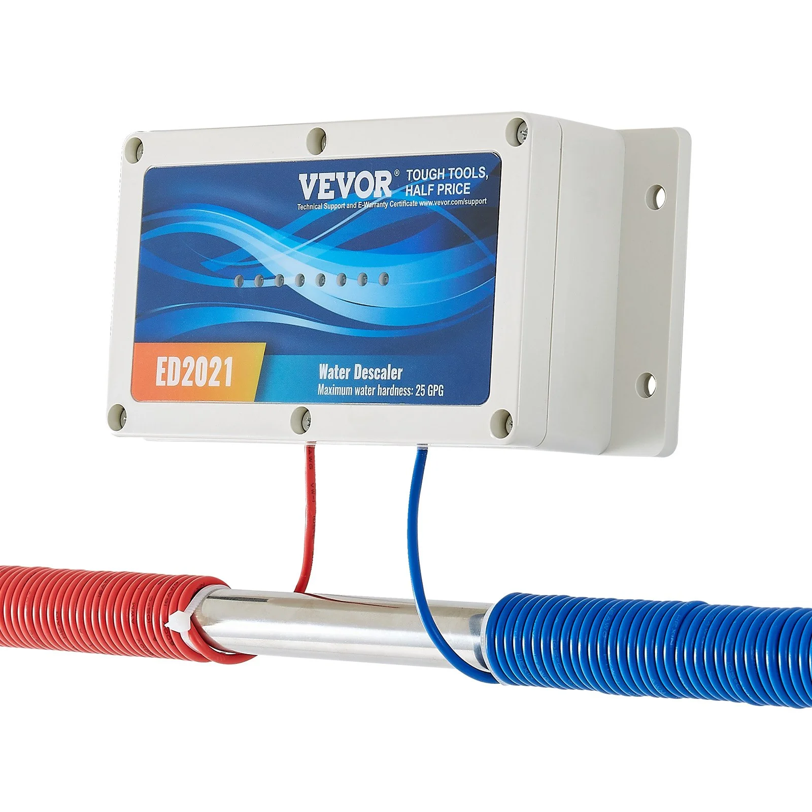 Electronic Water Descaler System, Whole House Salt Free Descaler, Hard Water Conditioner to Reduces Scale Build-Up, for All Kinds of Plumbing Pipes, Durable for Over 6 Years